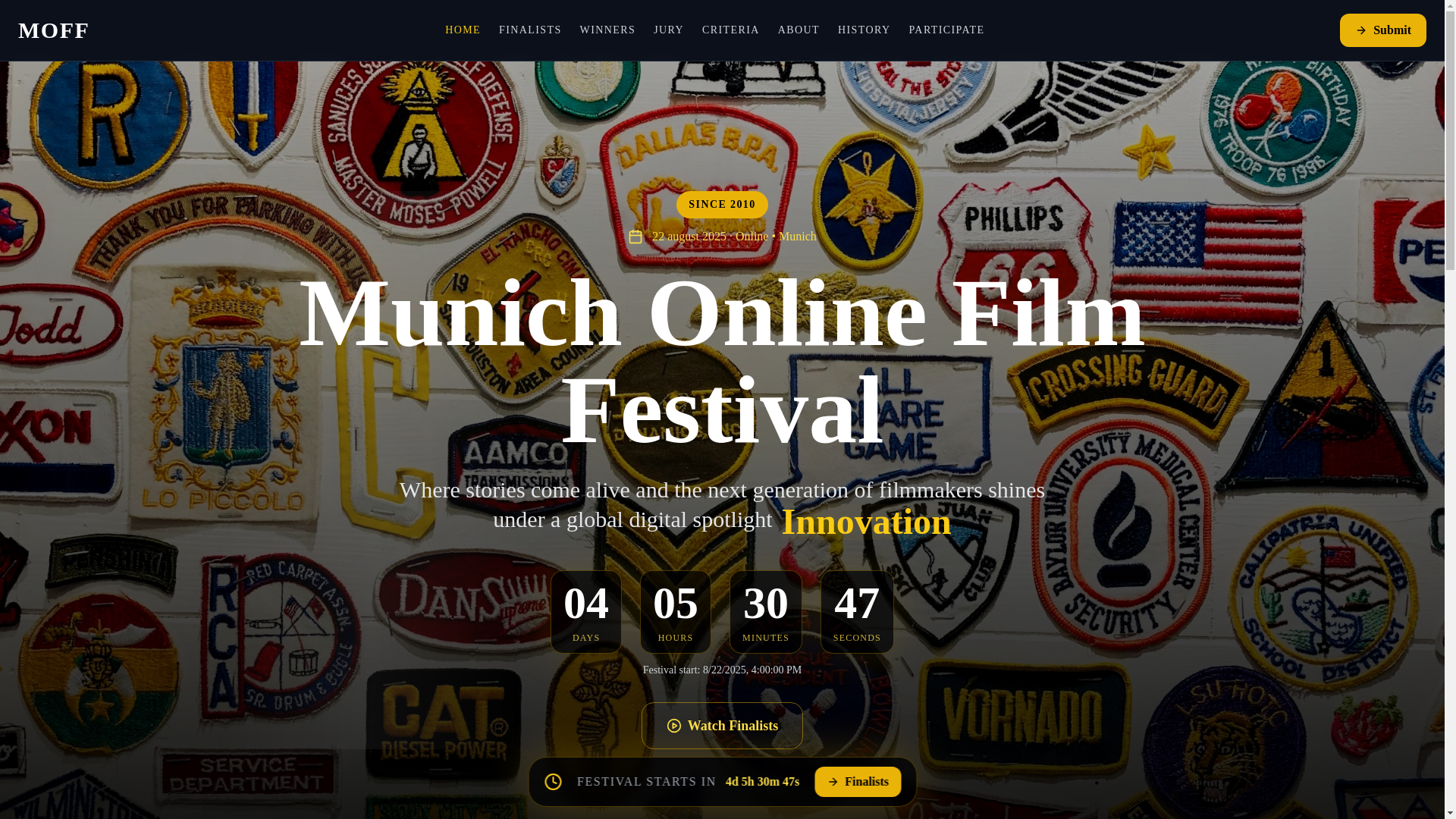 website screenshot of https://munichonlinefestival.com/
