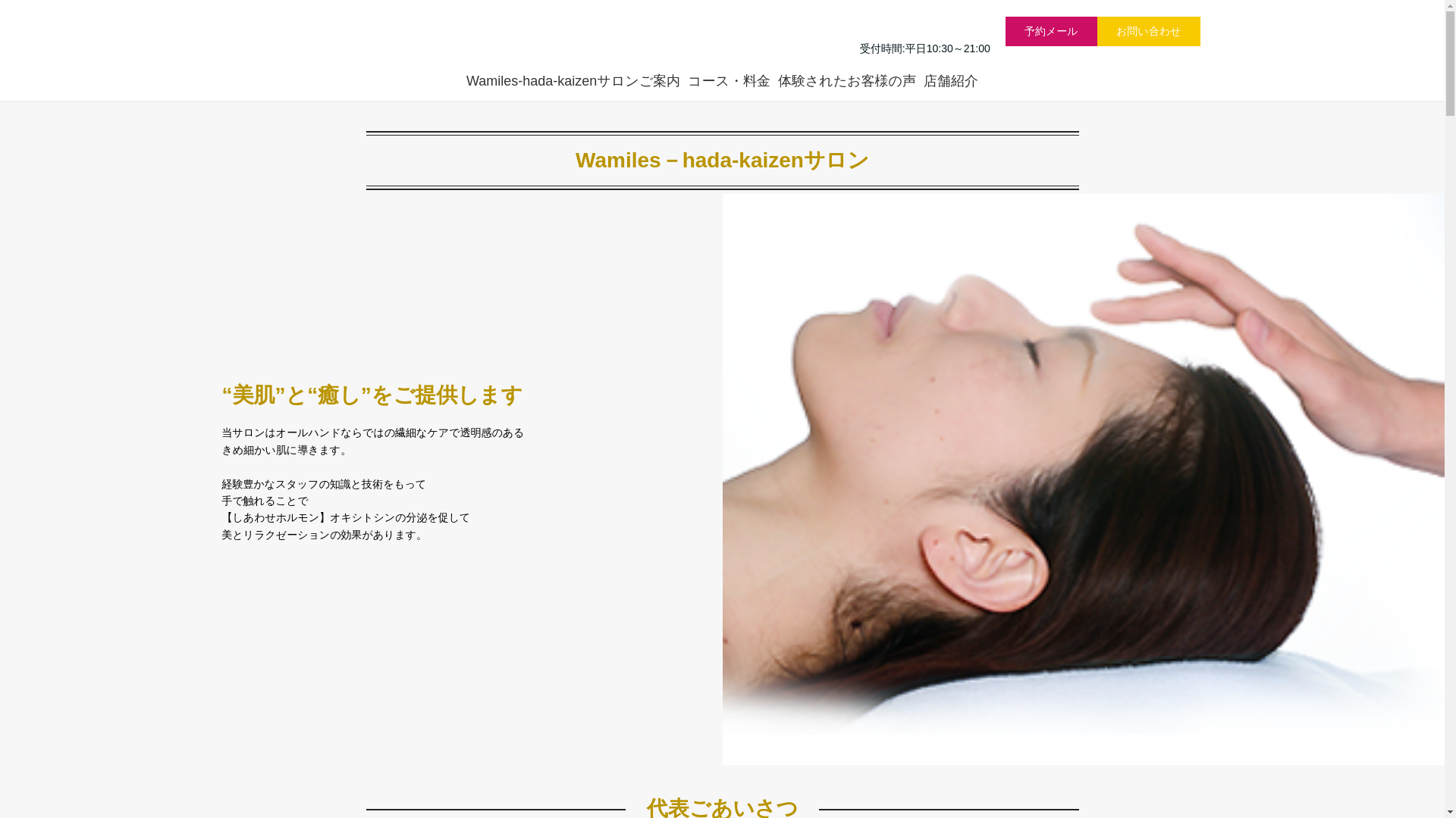 website screenshot of https://hada-kaizen-aya.com/