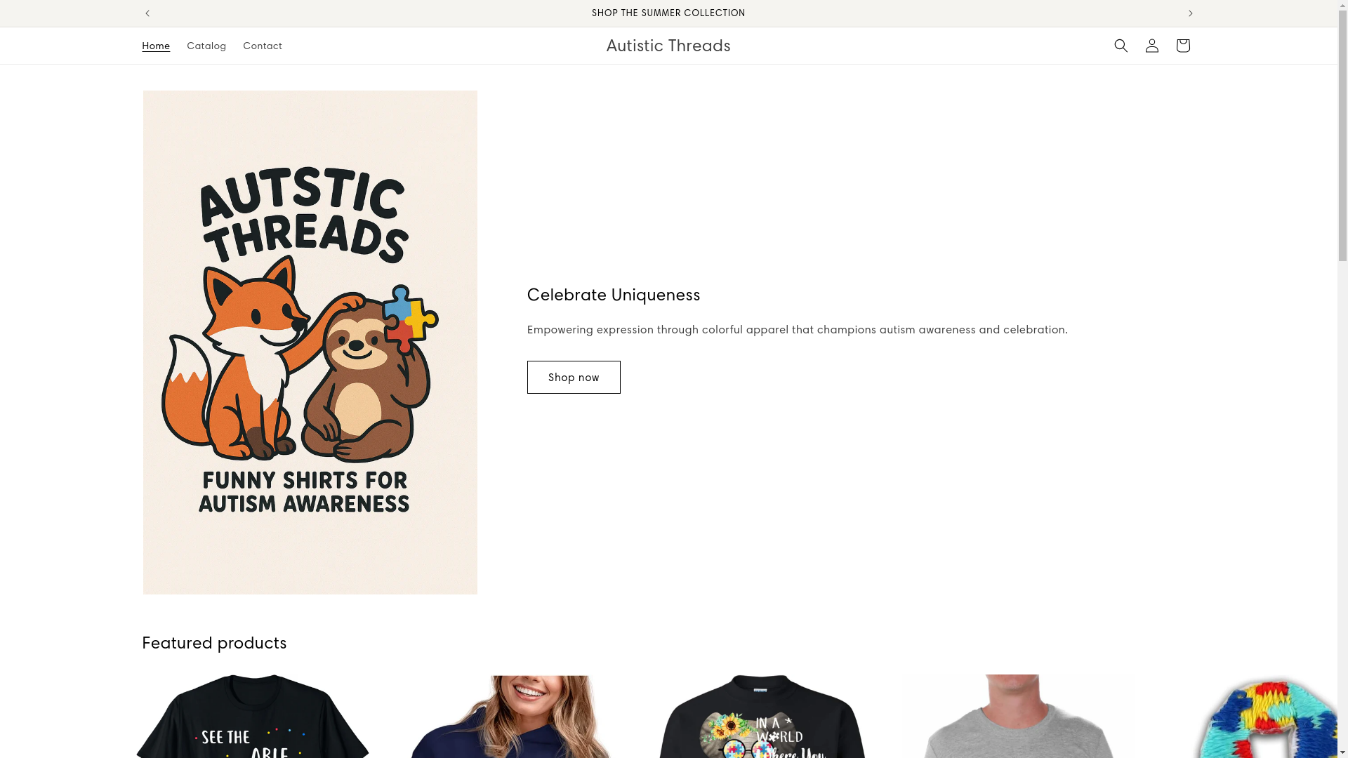 website screenshot of https://autisticthreads.store/