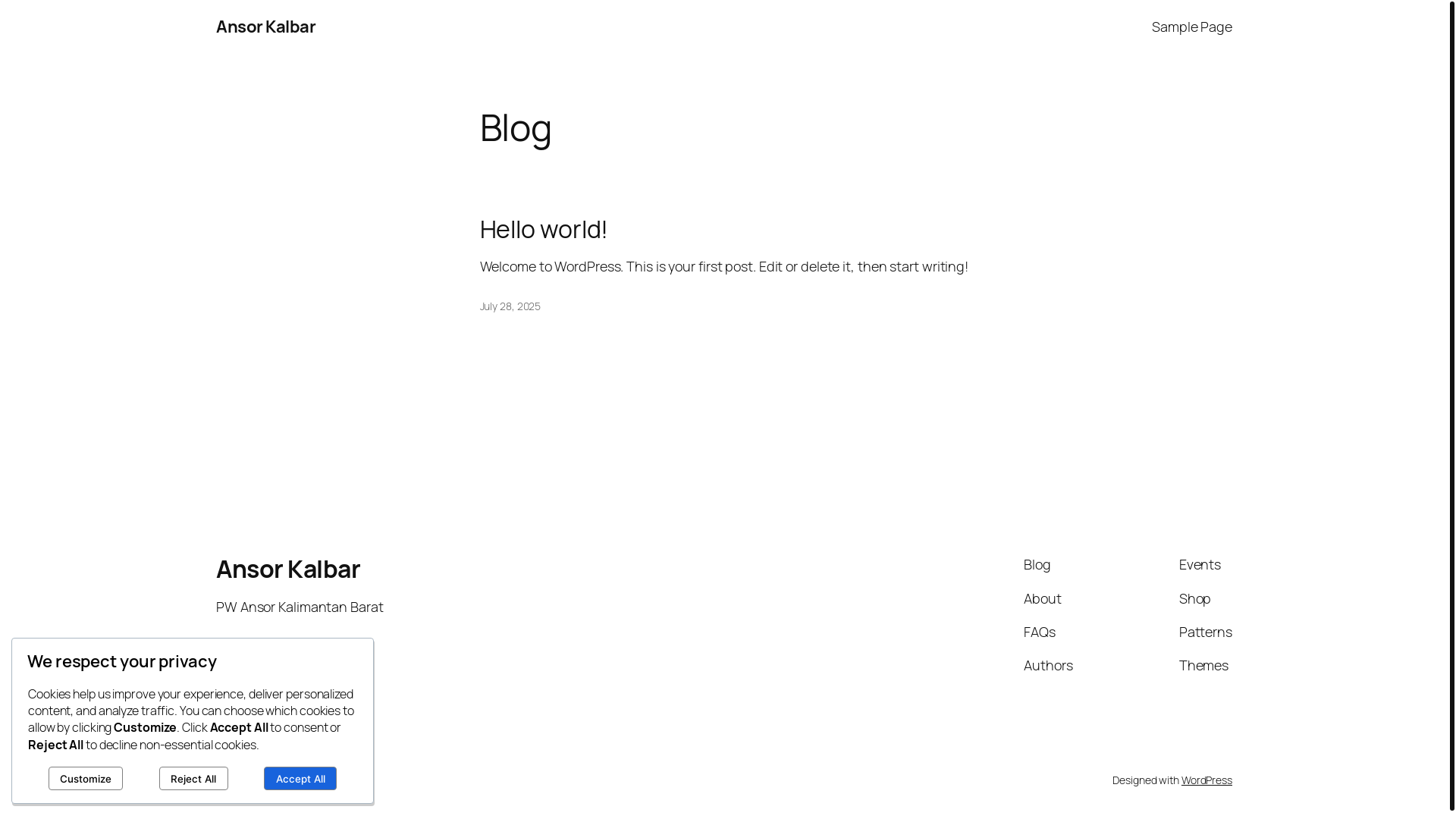website screenshot of https://ansorkalbar.com/