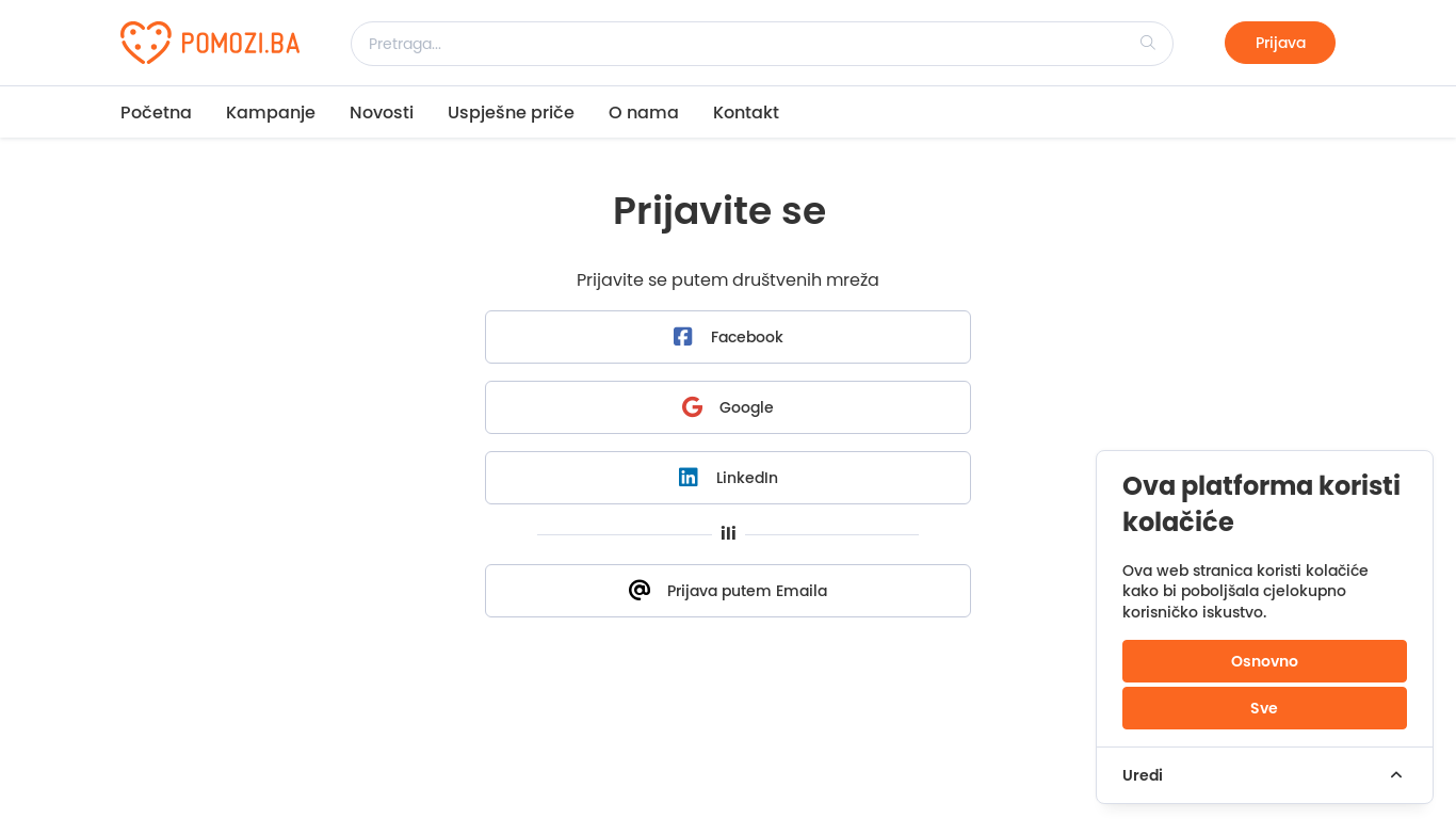 website screenshot of https://pomoziba.org/CMS/