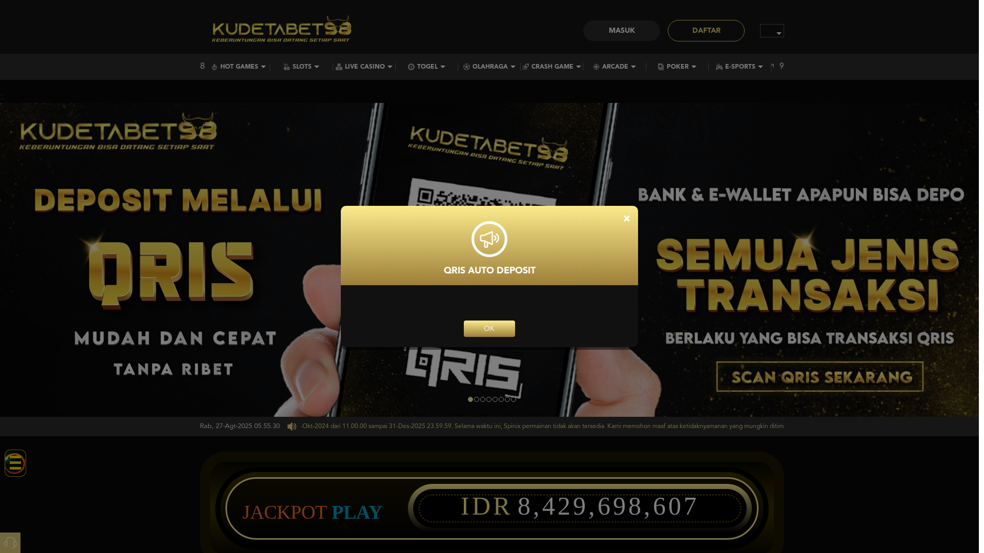 website screenshot of https://kudetabet98yourjackpot.net/