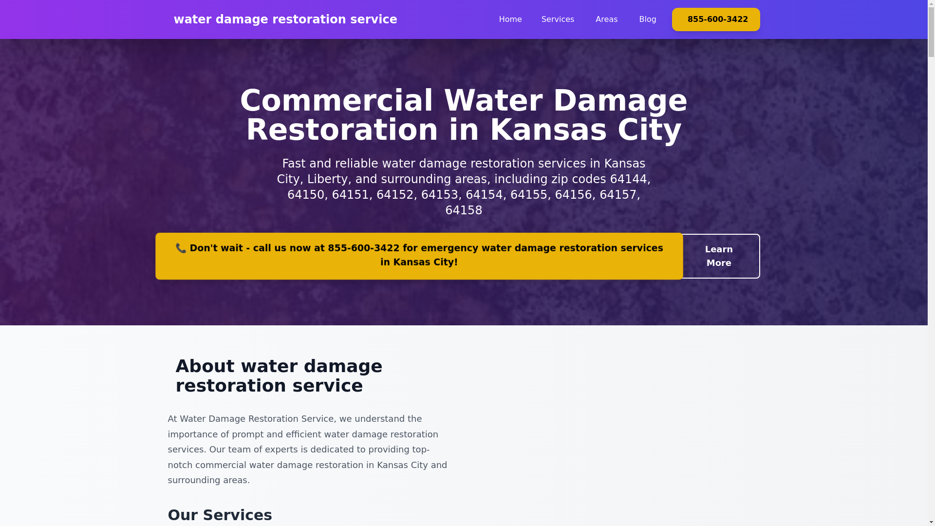 website screenshot of https://commercial-water-damage-kansas.pages.dev/
