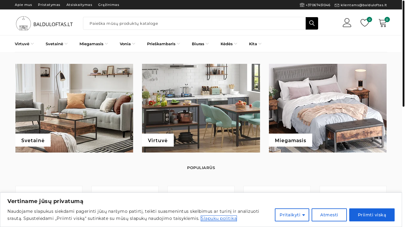 website screenshot of https://balduloftas.lt/