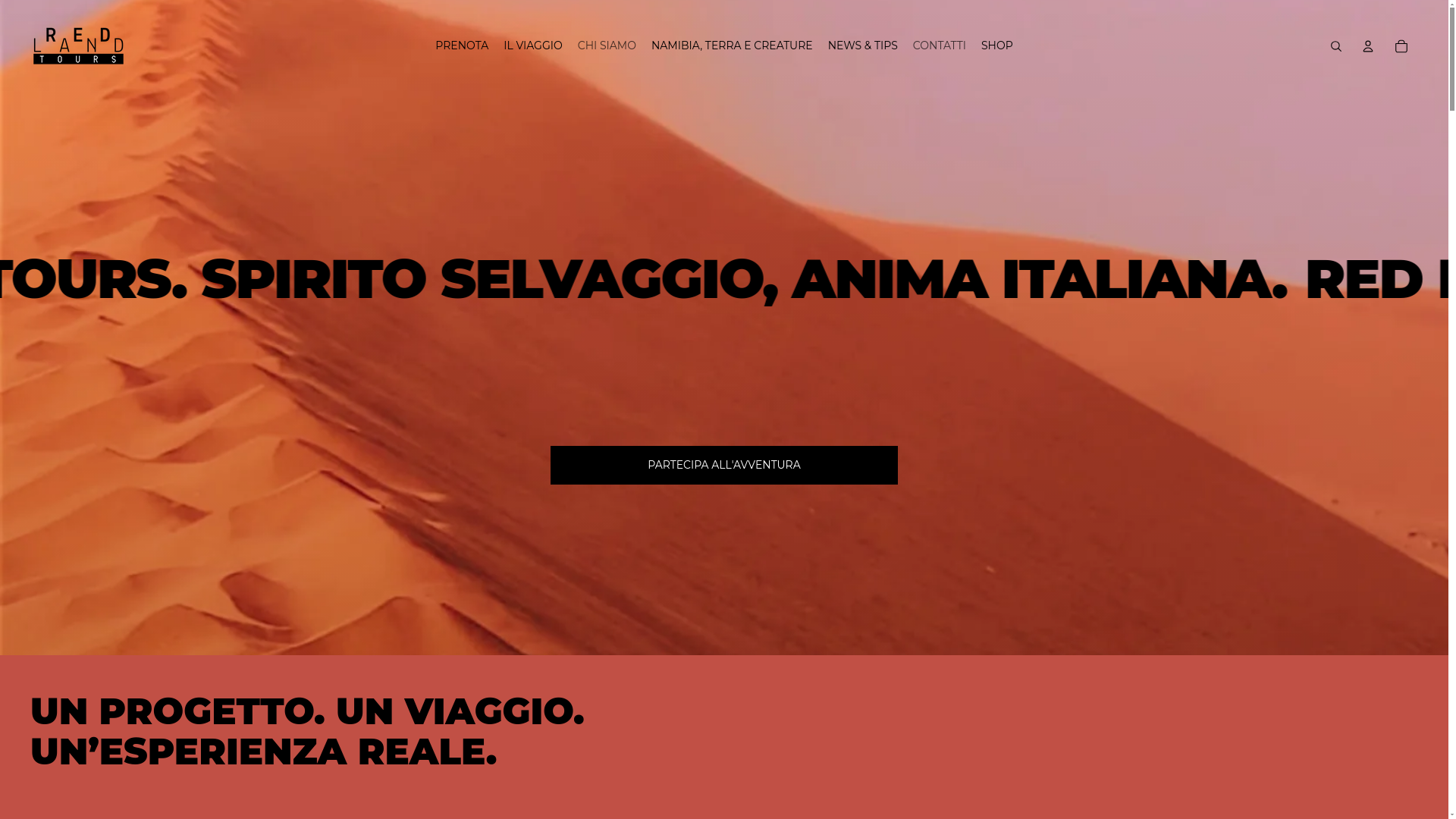website screenshot of https://redlandtours.it/