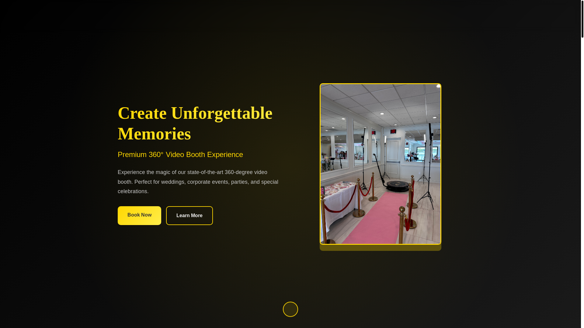 website screenshot of https://yonos360photobooth.com/