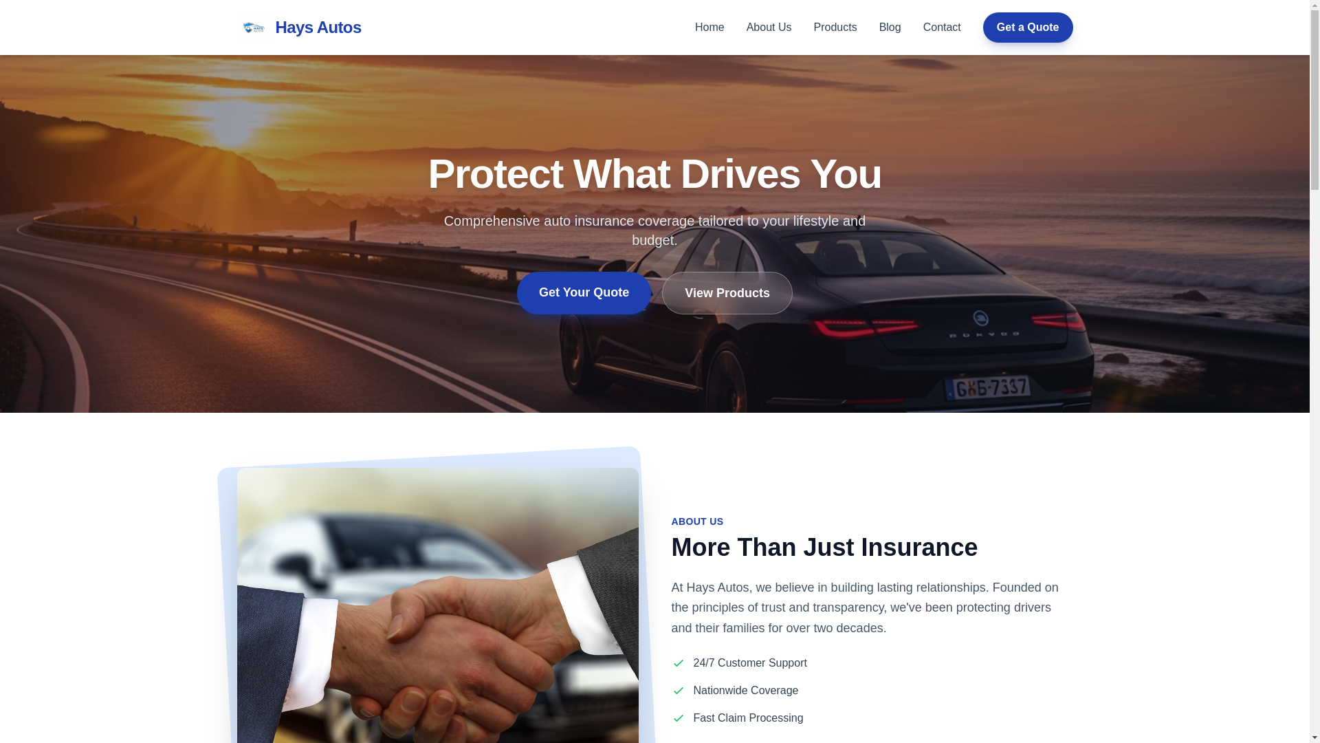 website screenshot of https://haysautos.com/