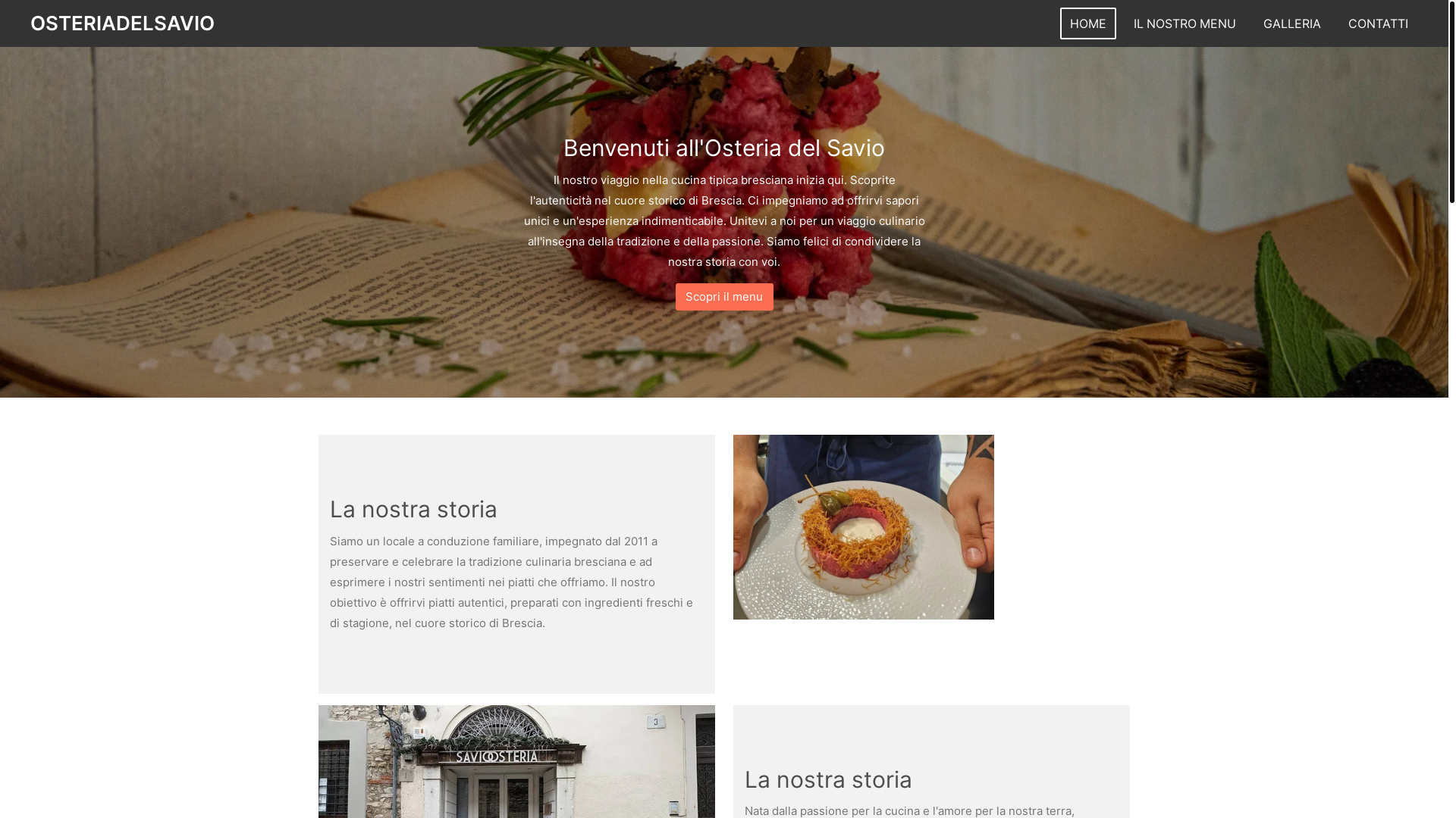 website screenshot of https://osteriadelsavio.com/