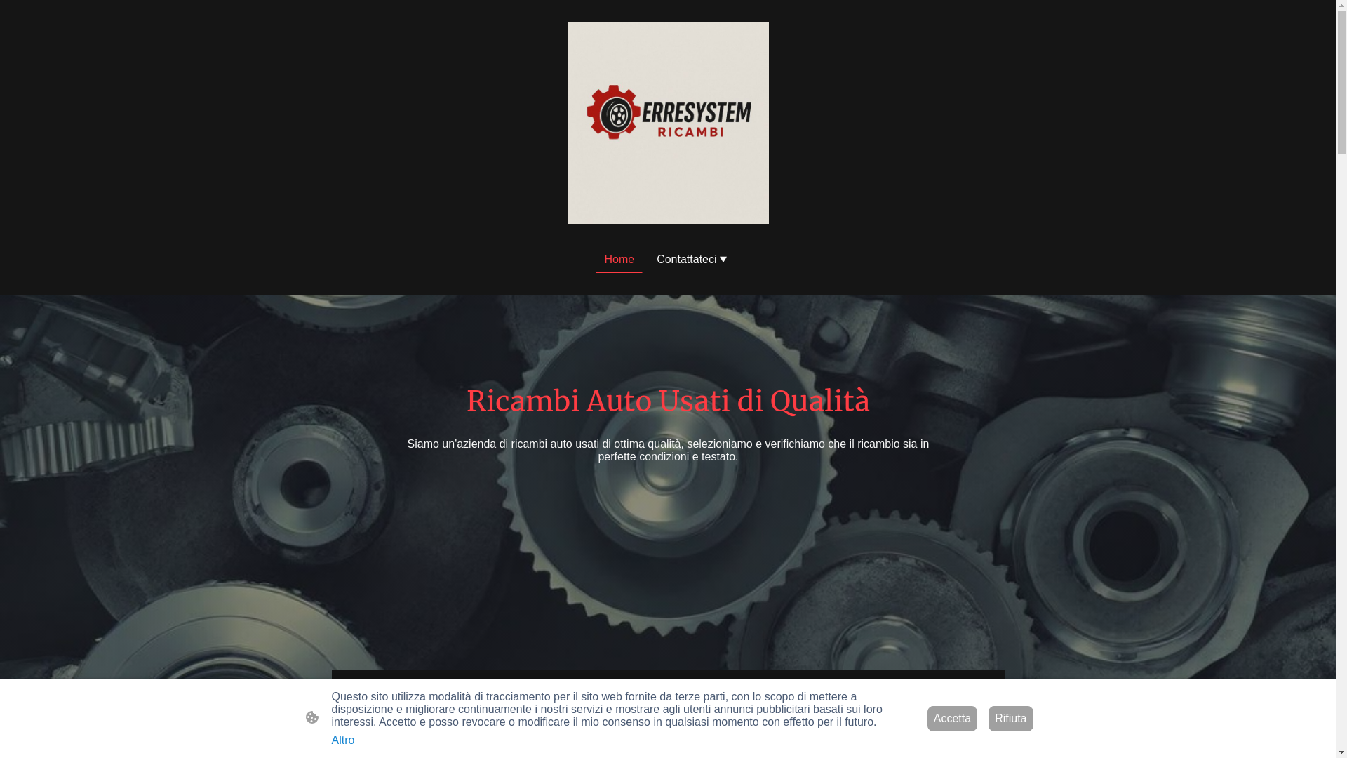 website screenshot of https://erresystemricambi.it/