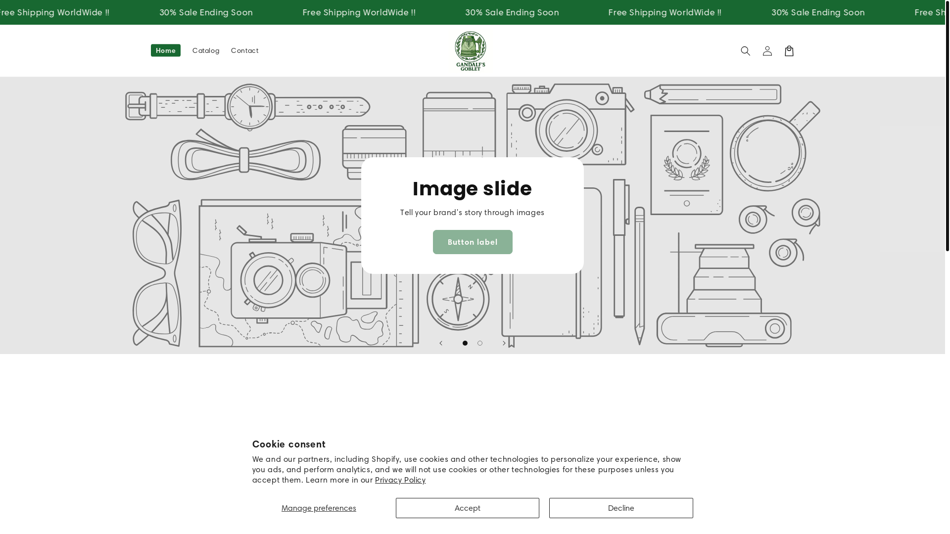 website screenshot of https://radagastgoblet.shop/