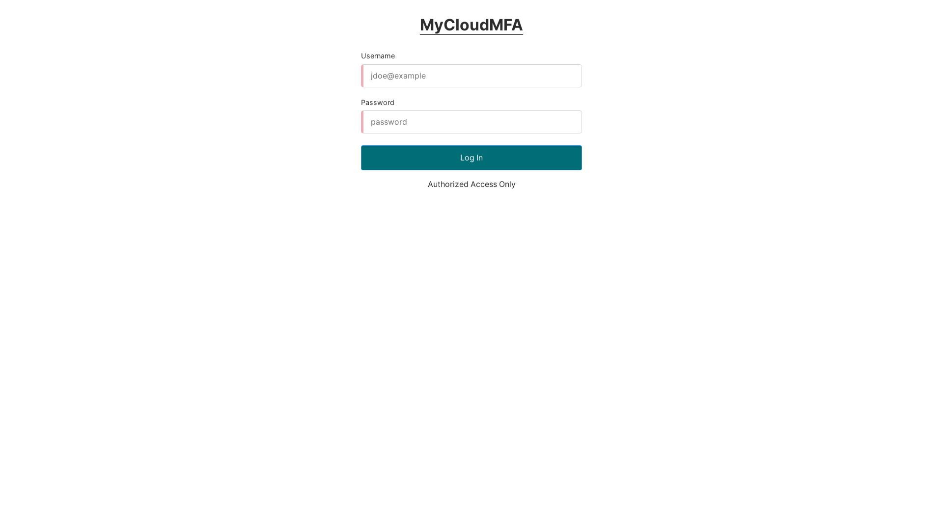 website screenshot of https://mycloudmfa.com/