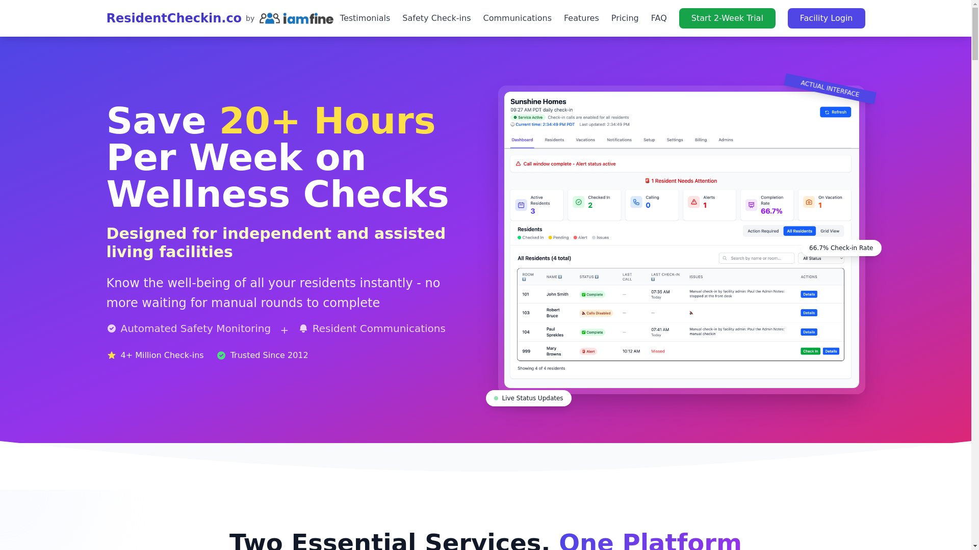 website screenshot of https://residentcheckin-static.pages.dev/