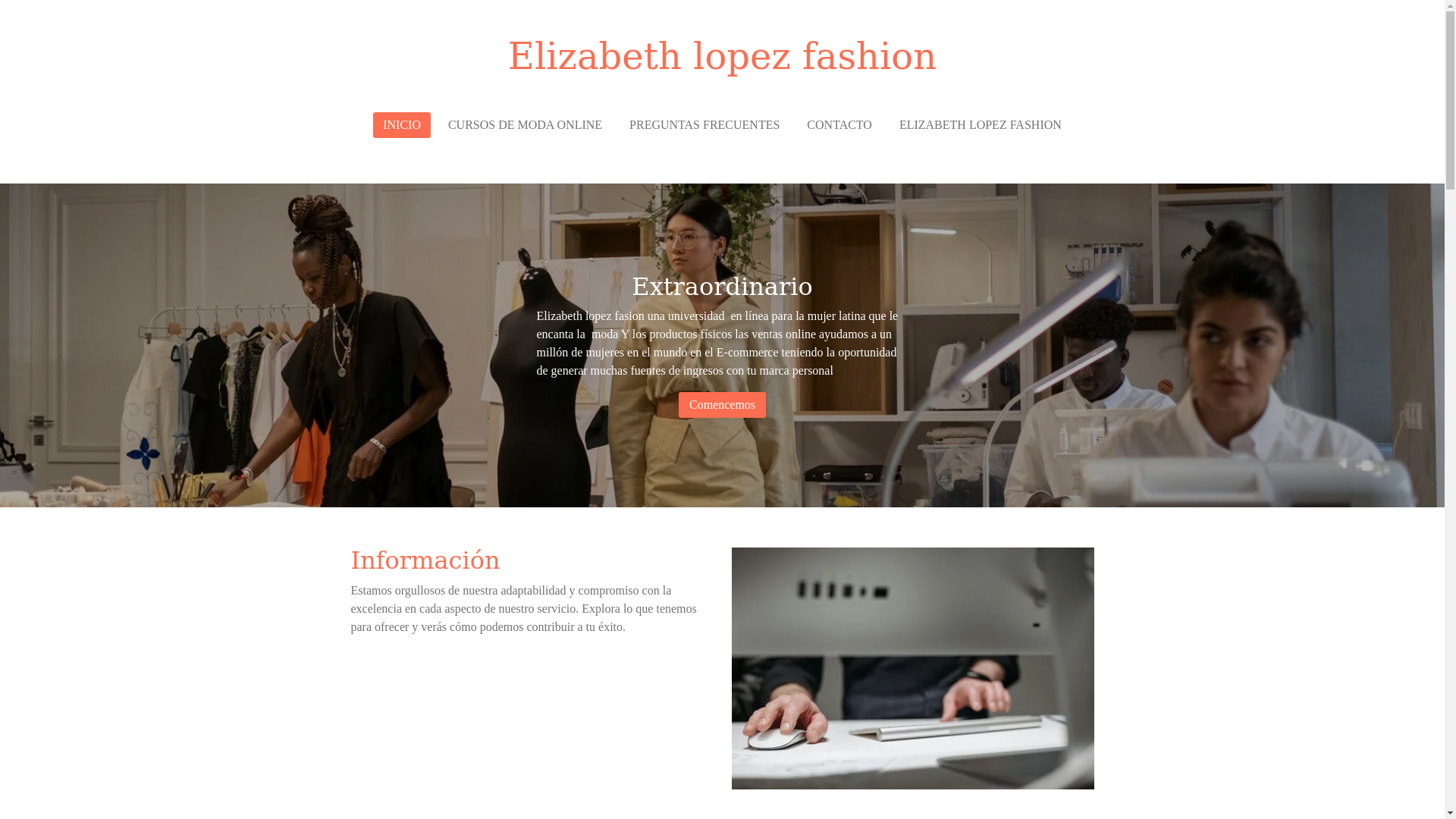 website screenshot of https://elizabethlopezfashion.com/