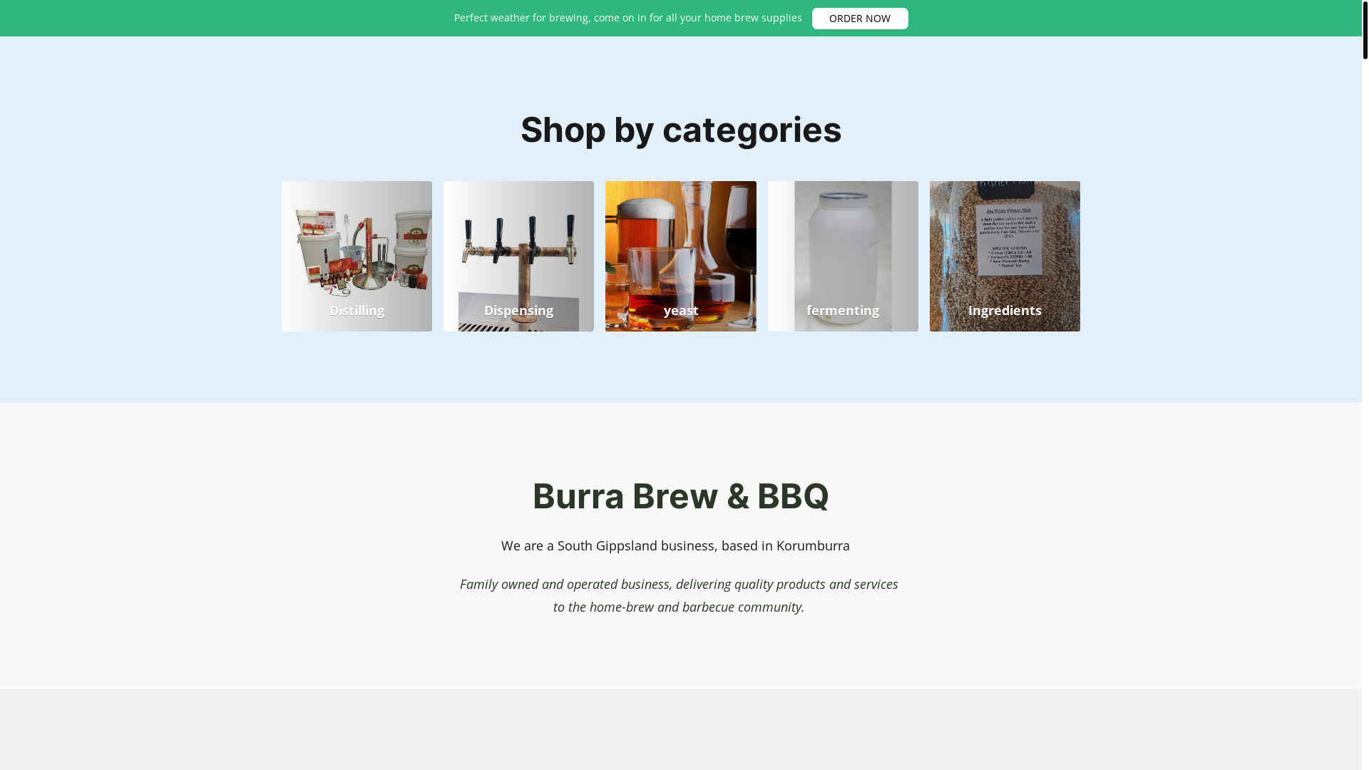 website screenshot of https://burrabrewandbbq.com/