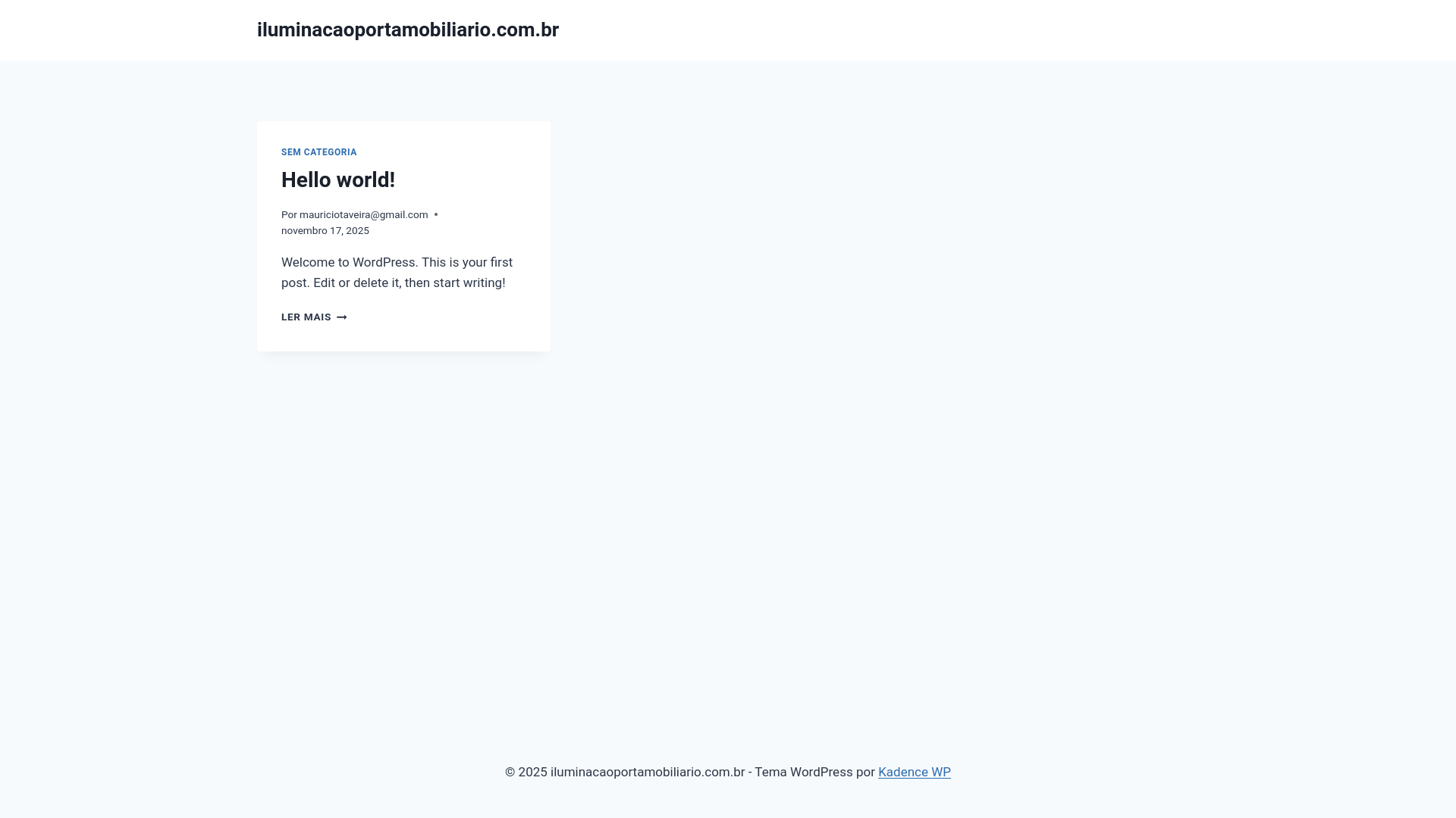 website screenshot of https://iluminacaoportamobiliario.com.br/