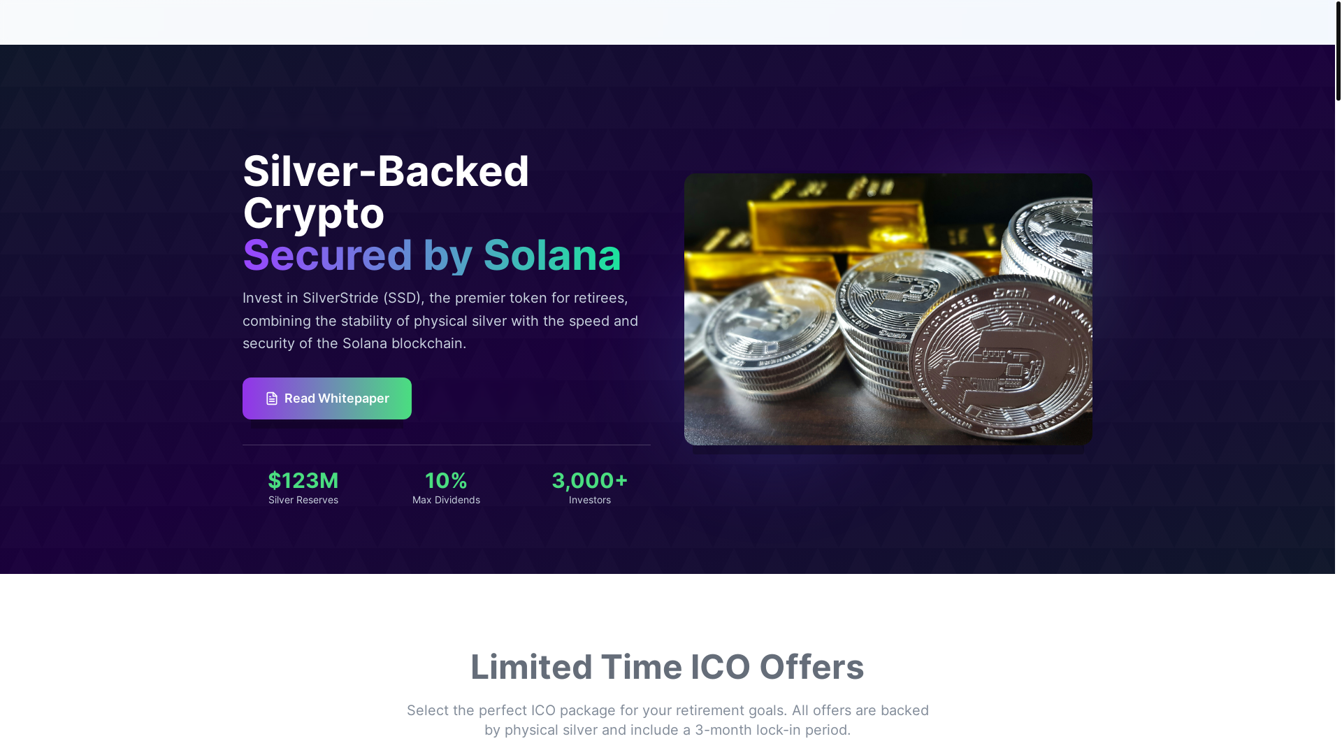 website screenshot of https://silverstride.xyz/