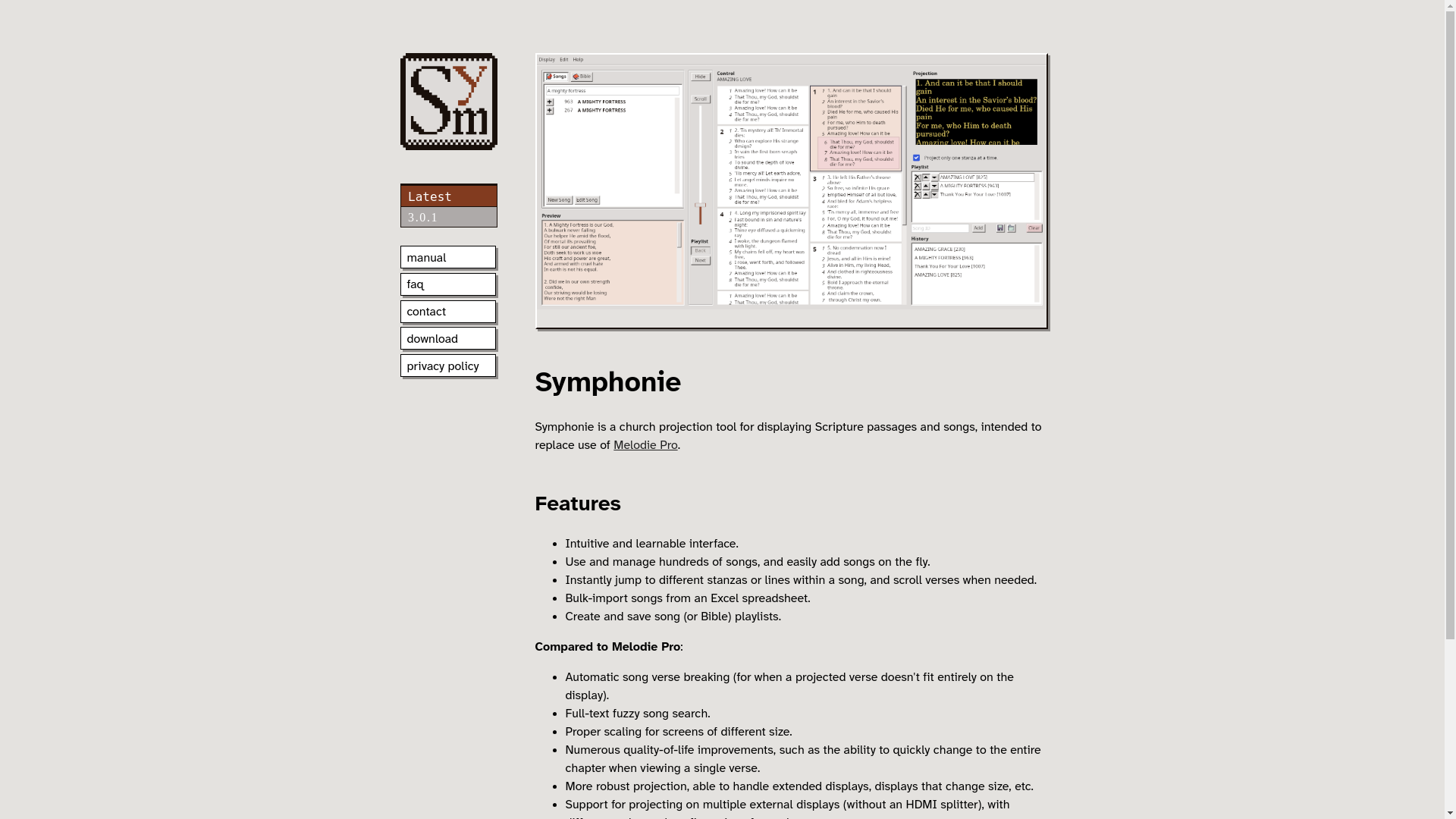 website screenshot of https://symphonie.pages.dev/