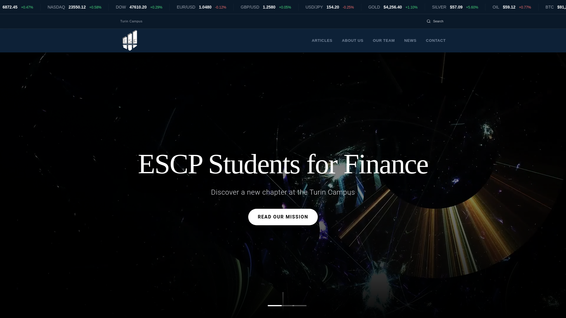 website screenshot of https://escpstudentsforfinance.com/