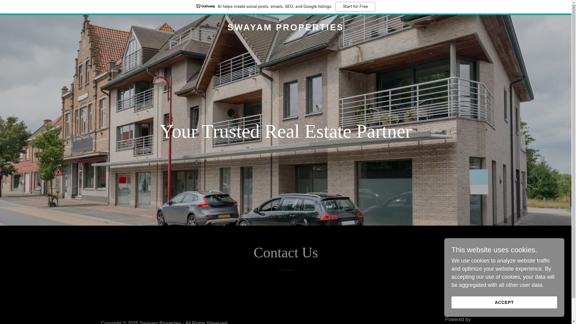 website screenshot of https://swayamproperties.co.in/