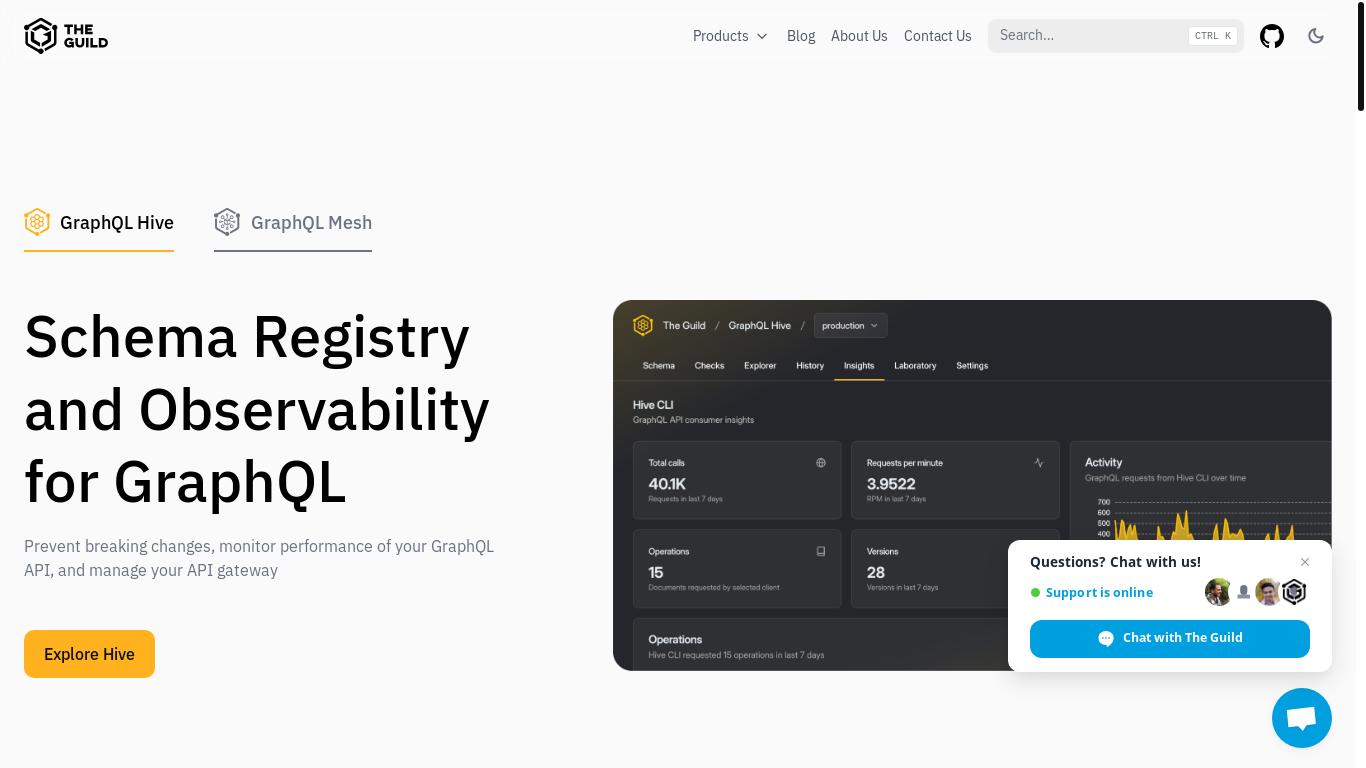 website screenshot of https://the-guild.dev/
