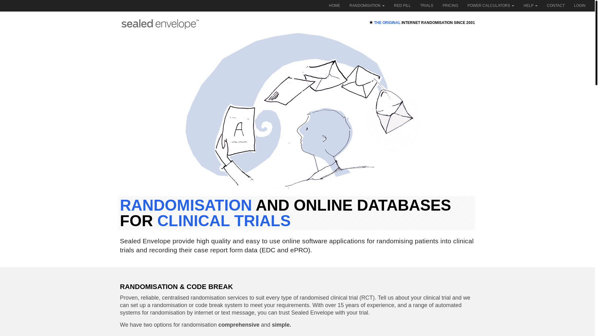 website screenshot of https://www.sealedenvelope.com/