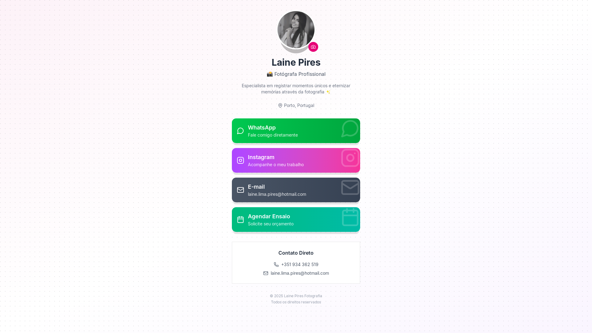 website screenshot of https://lainepiresfotografia.com/