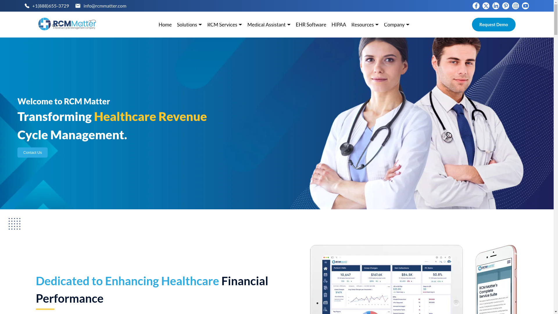website screenshot of https://rcmmatter.com/