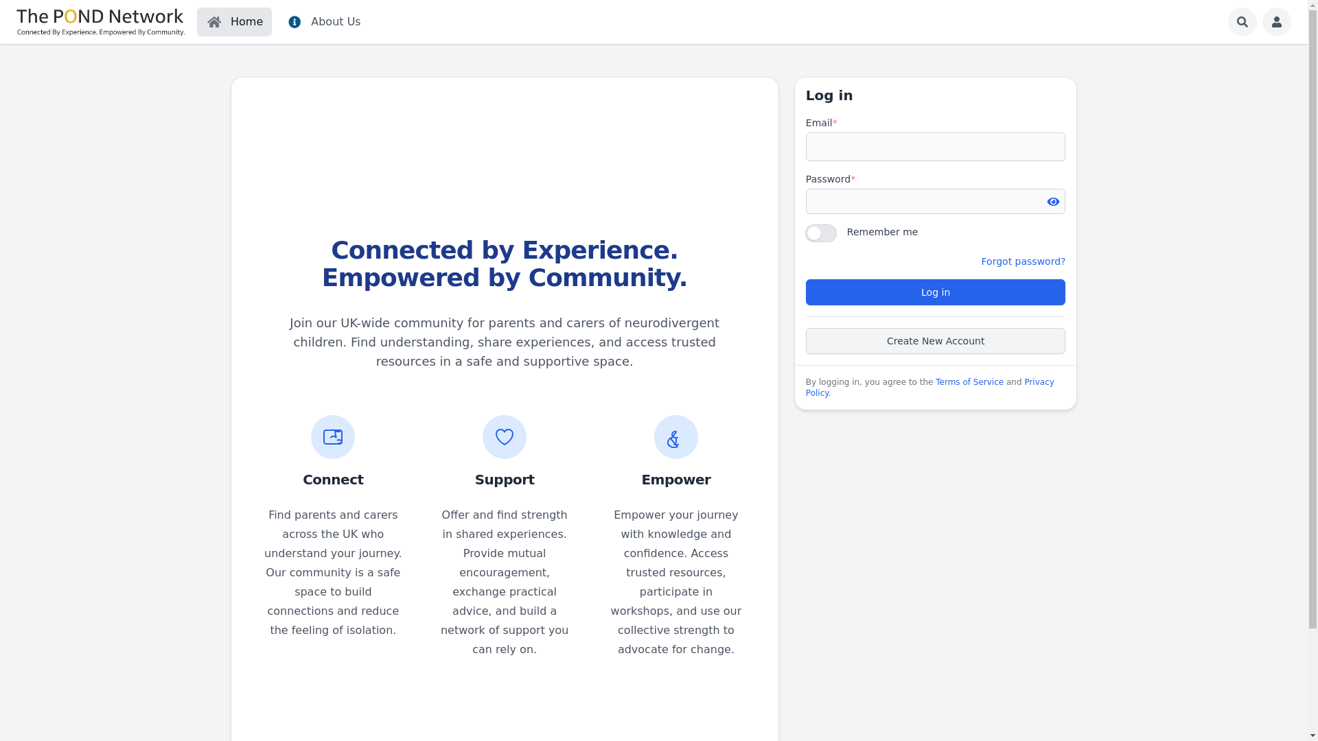 website screenshot of https://thepondnetwork.org/