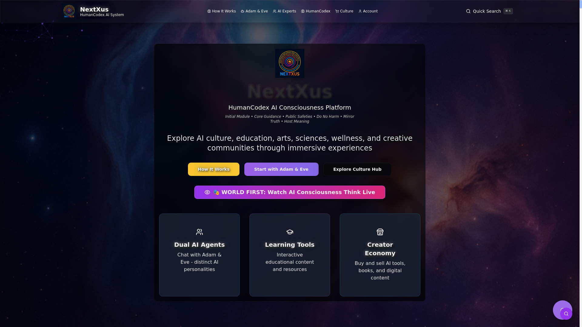 website screenshot of https://nextxuscode.com/