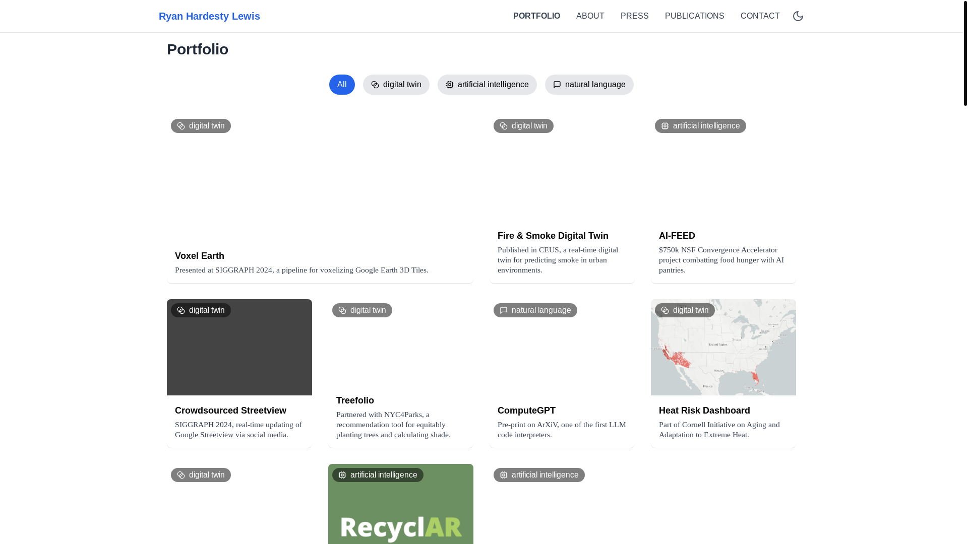 website screenshot of https://ryanhardestylewis.pages.dev/