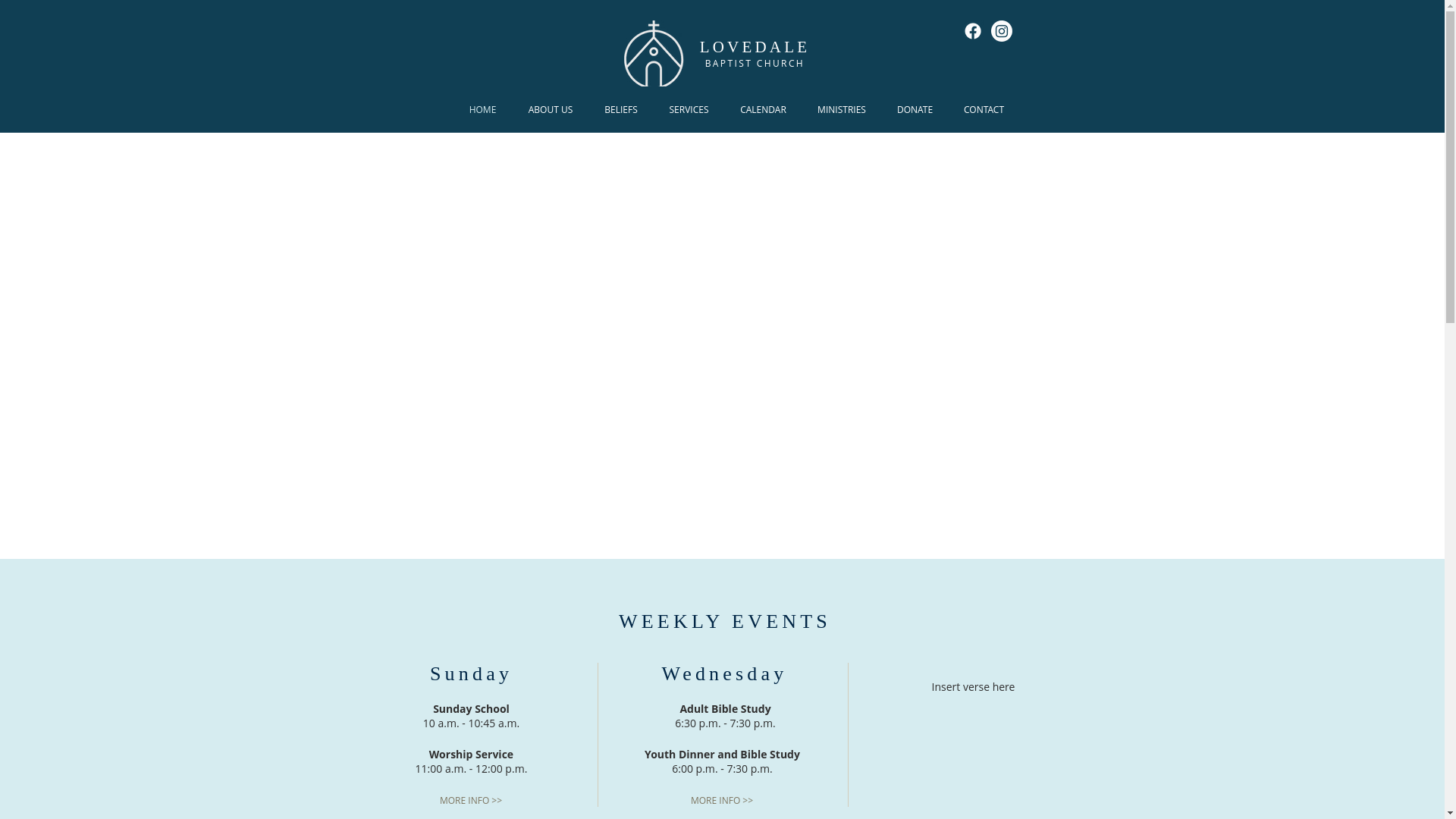 website screenshot of https://lovedalechurch.com/