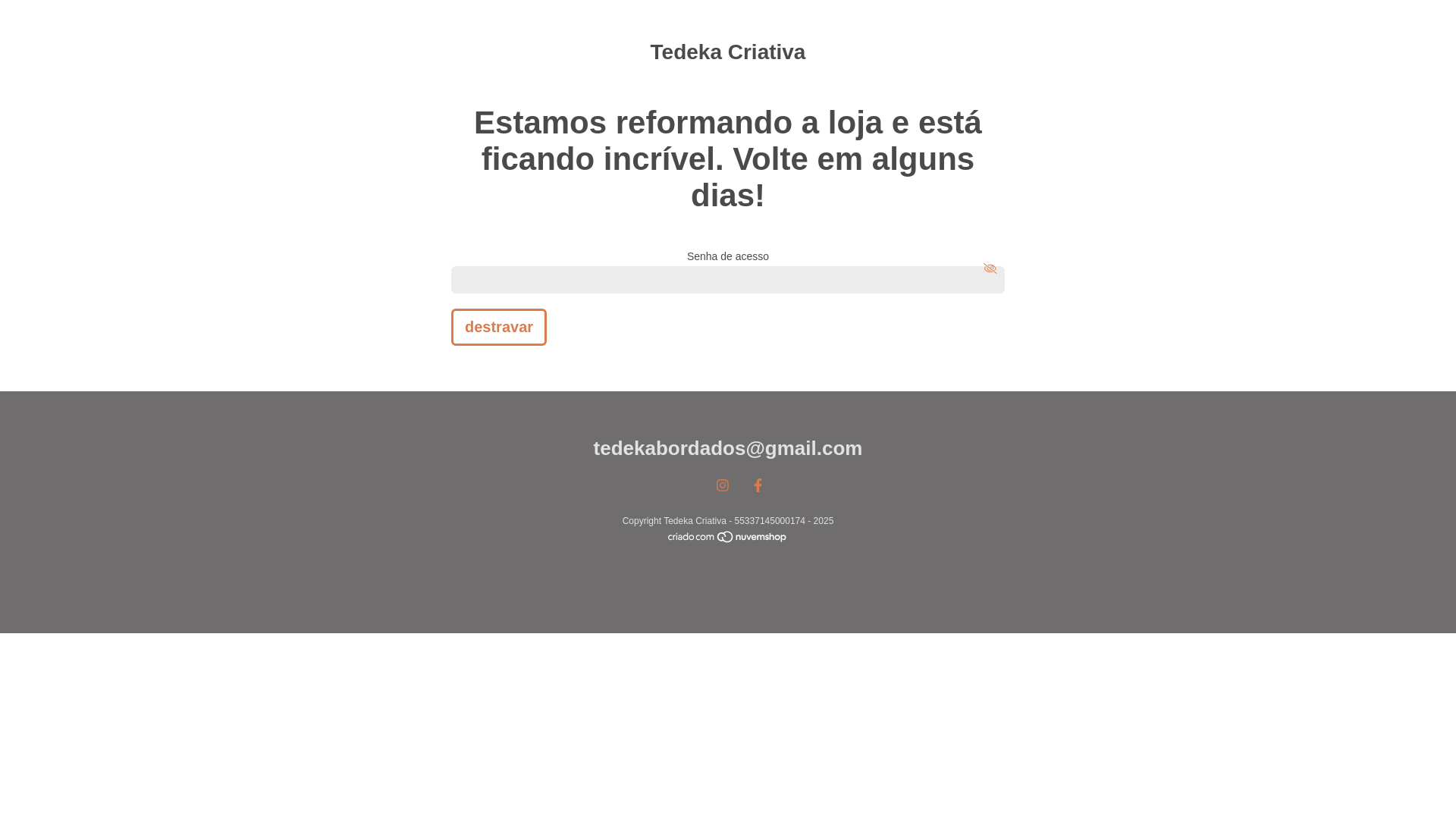 website screenshot of https://tedekacriativa.com.br/