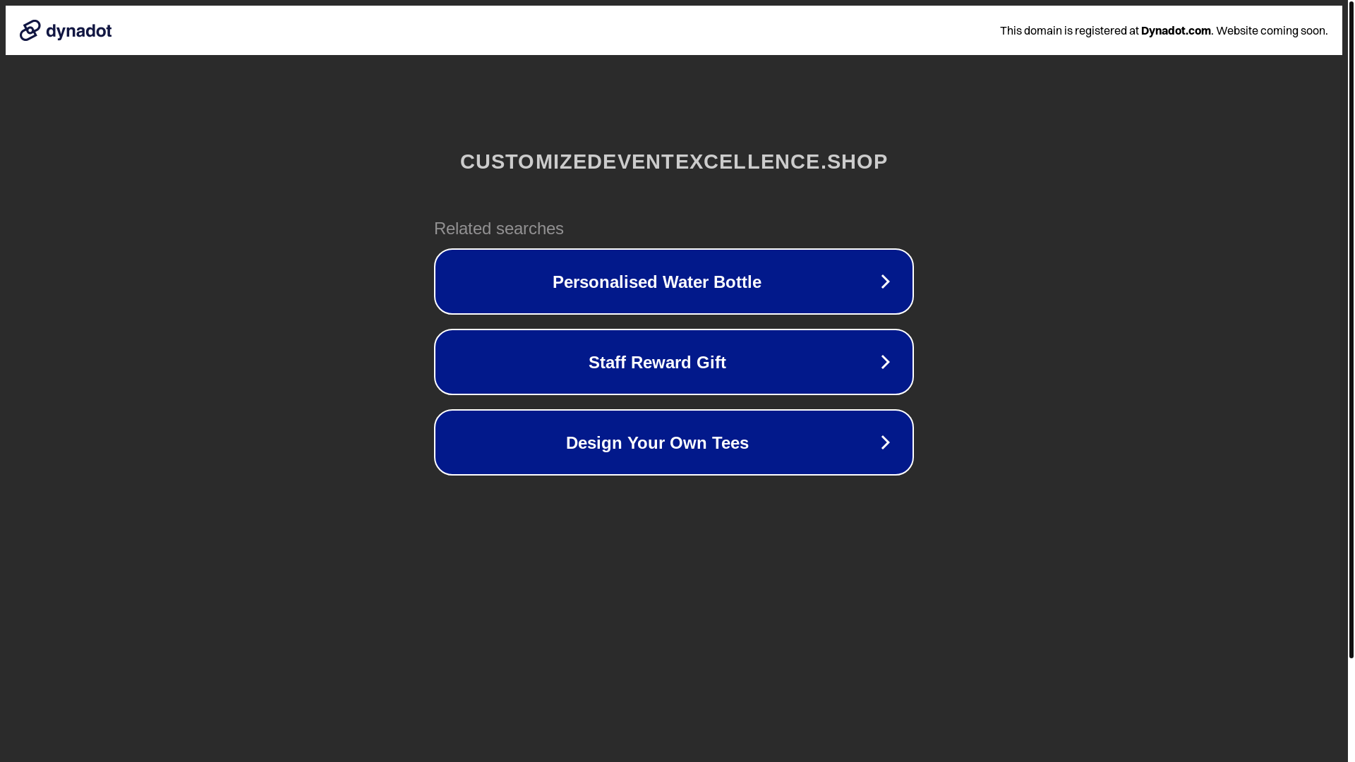 website screenshot of https://customizedeventexcellence.shop/