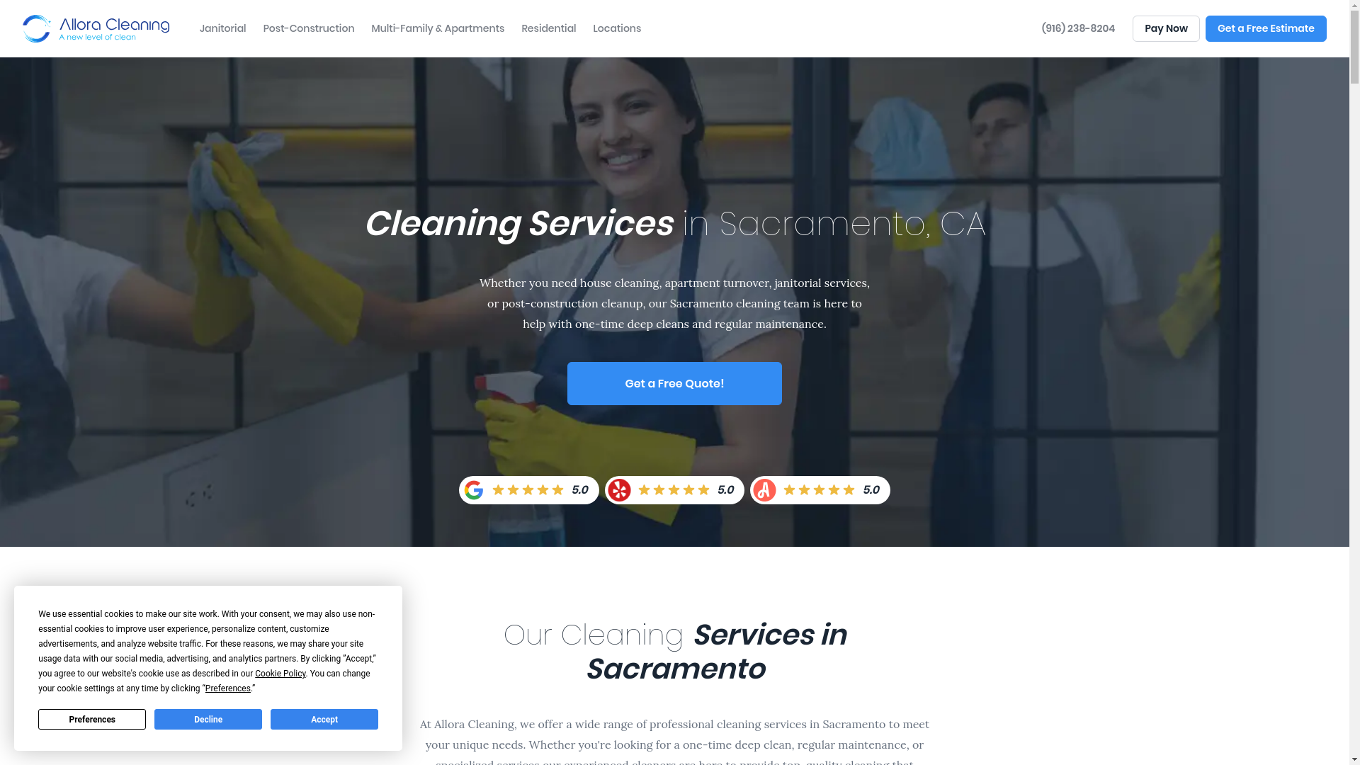 website screenshot of https://usealloracleanerssolution.com/