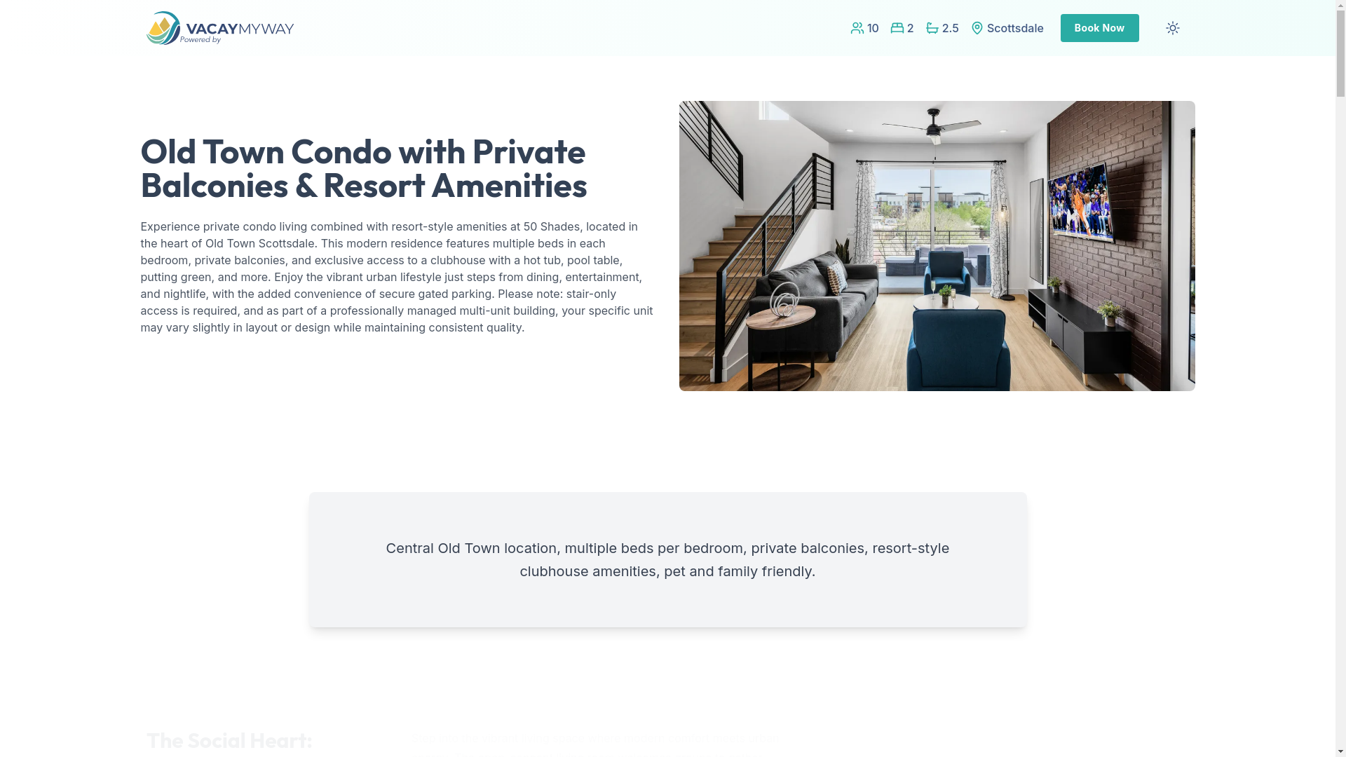 website screenshot of https://livelyoldtown.rentals/