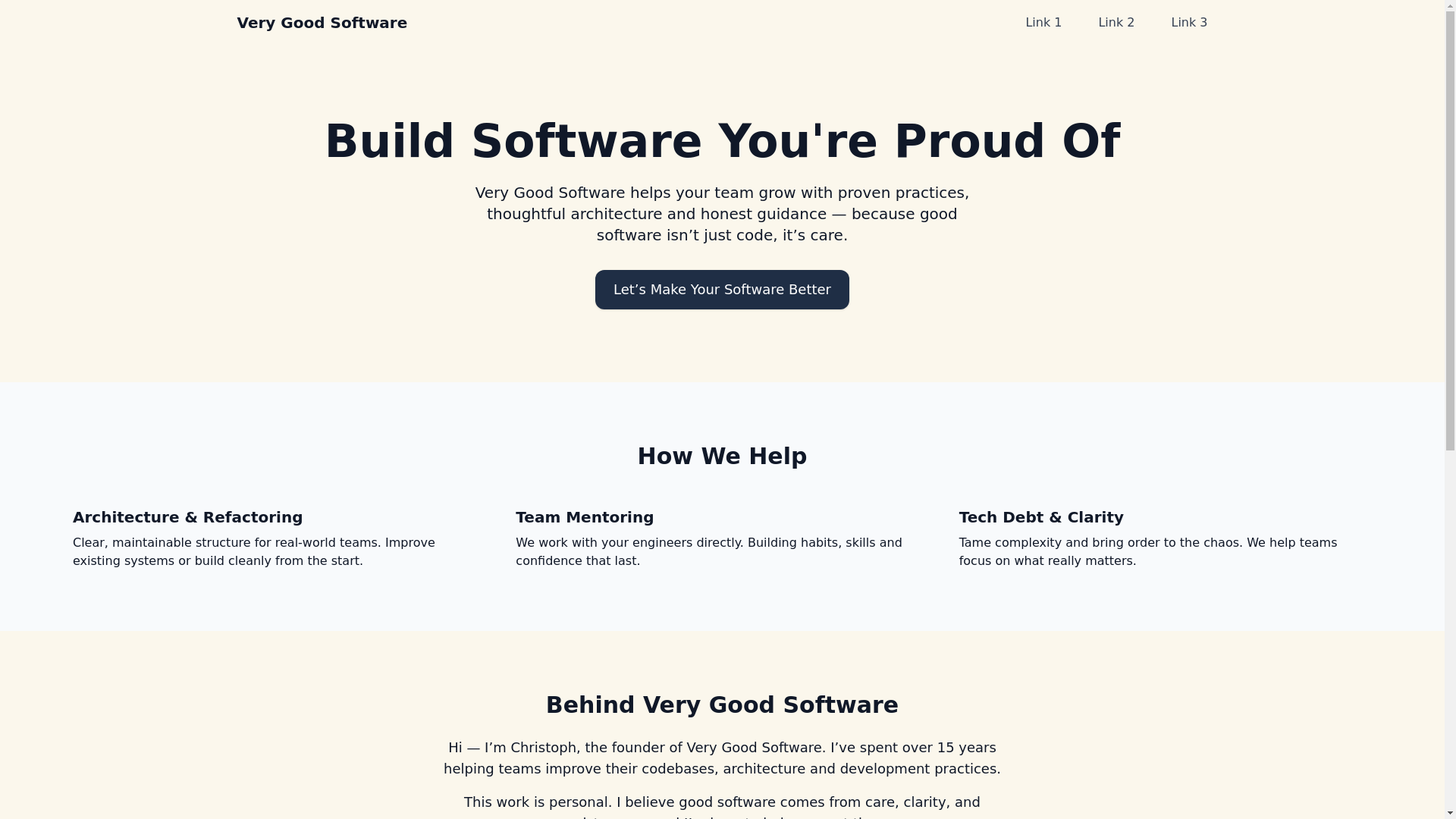 website screenshot of https://very-good-software.pages.dev/
