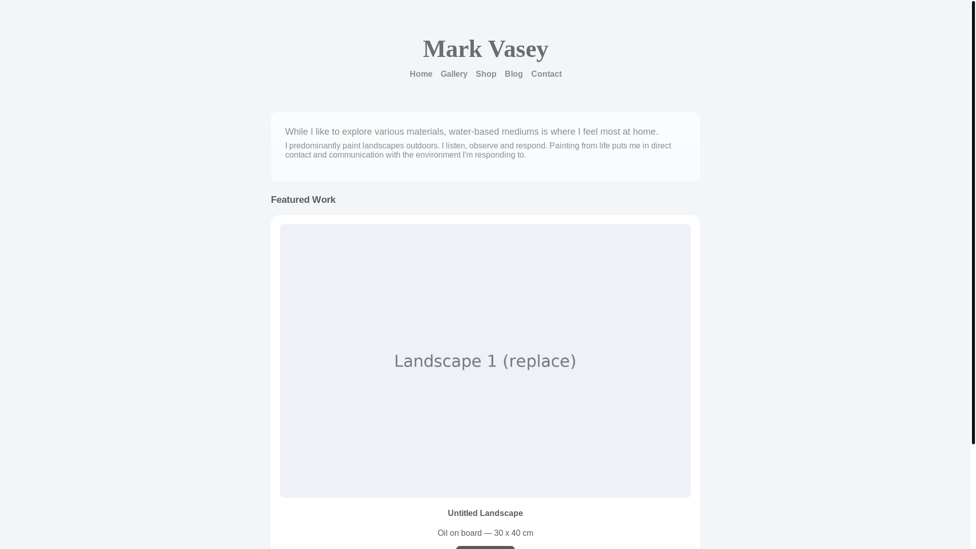 website screenshot of https://markvaseyart.com/