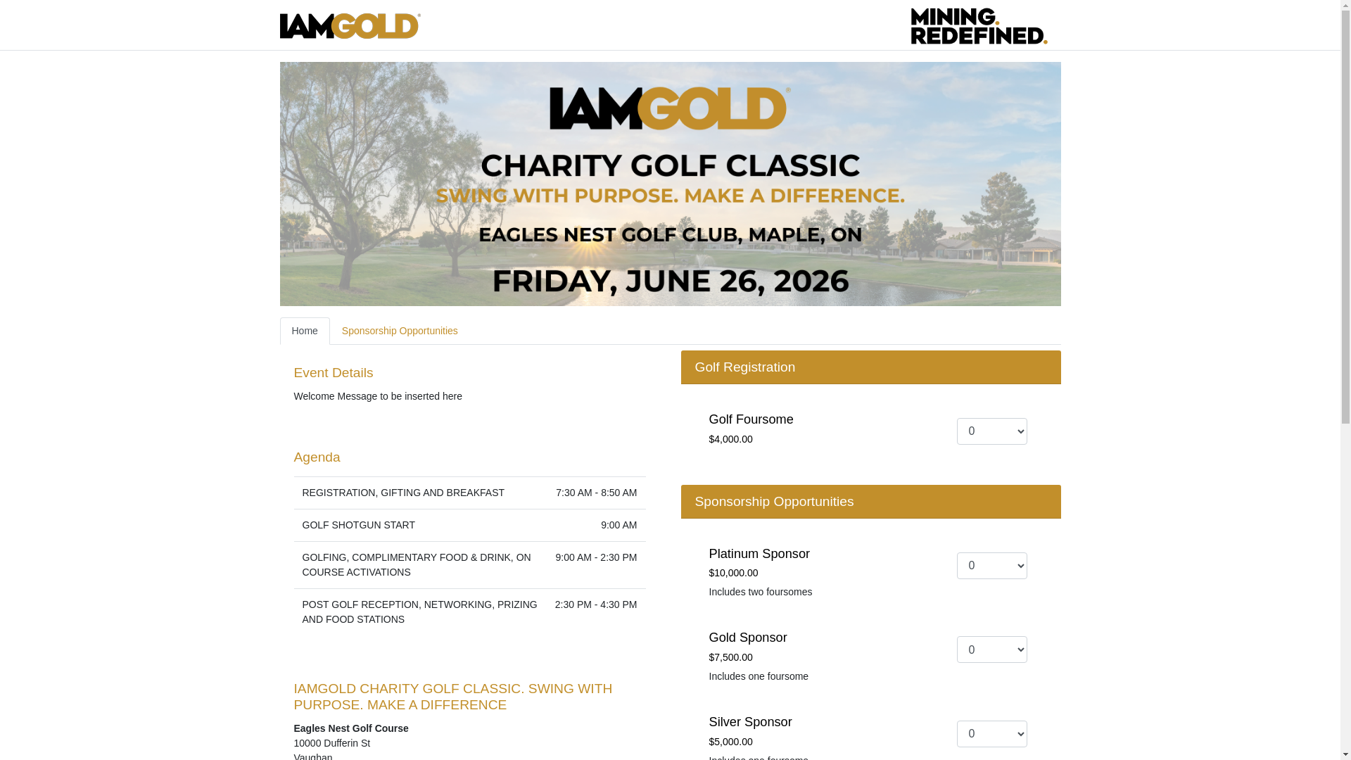 website screenshot of https://iamgoldcharitygolf.com/