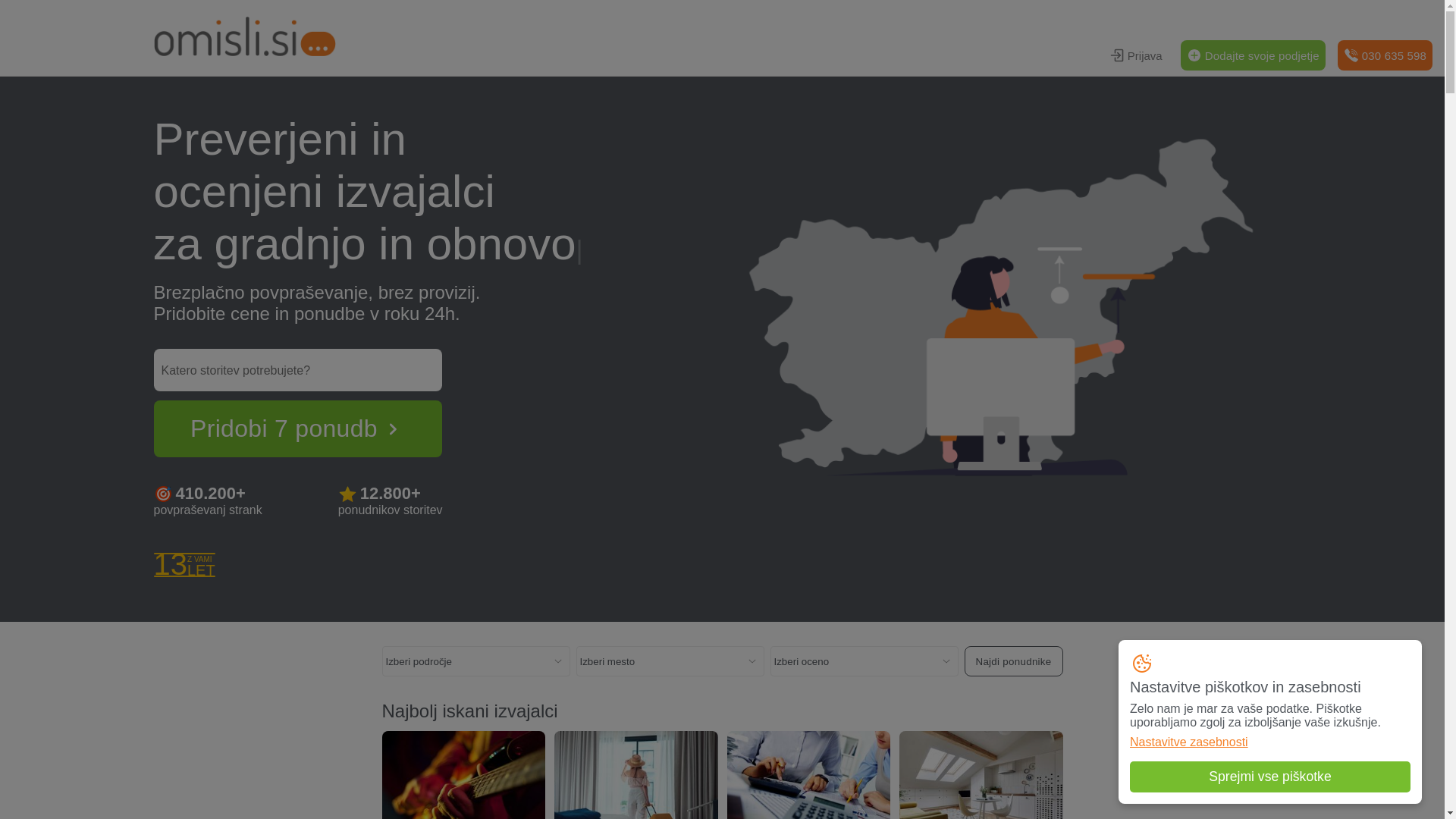 website screenshot of https://omisli.si/