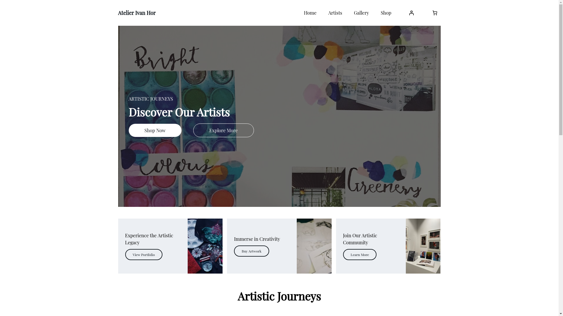website screenshot of https://atelierivanhor.fr/