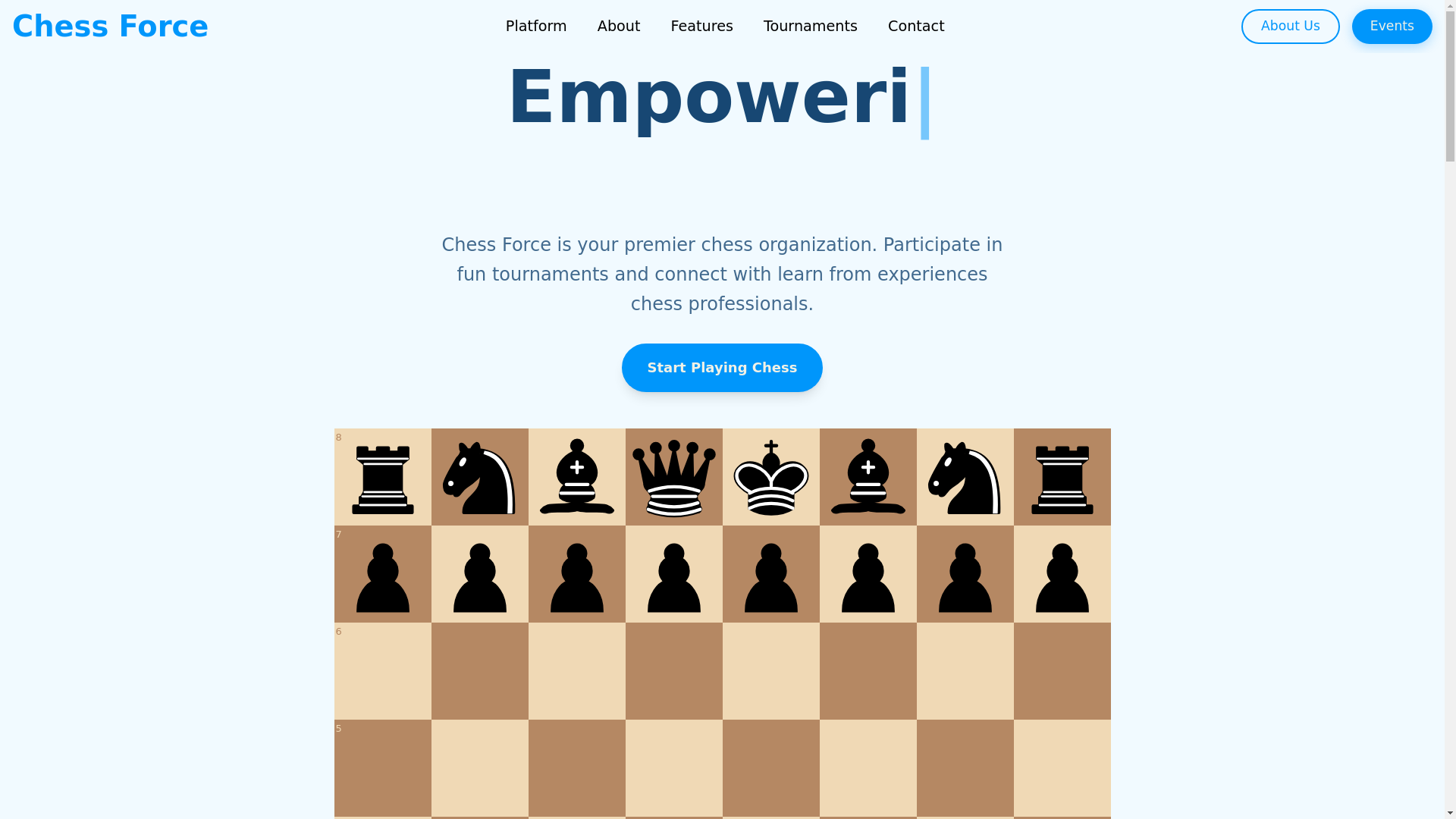website screenshot of https://chessforce.xyz/