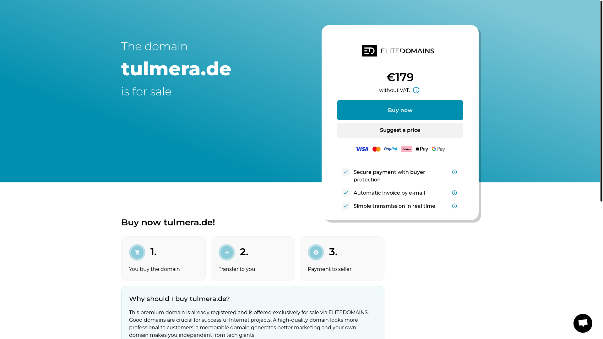 website screenshot of https://tulmera.de/