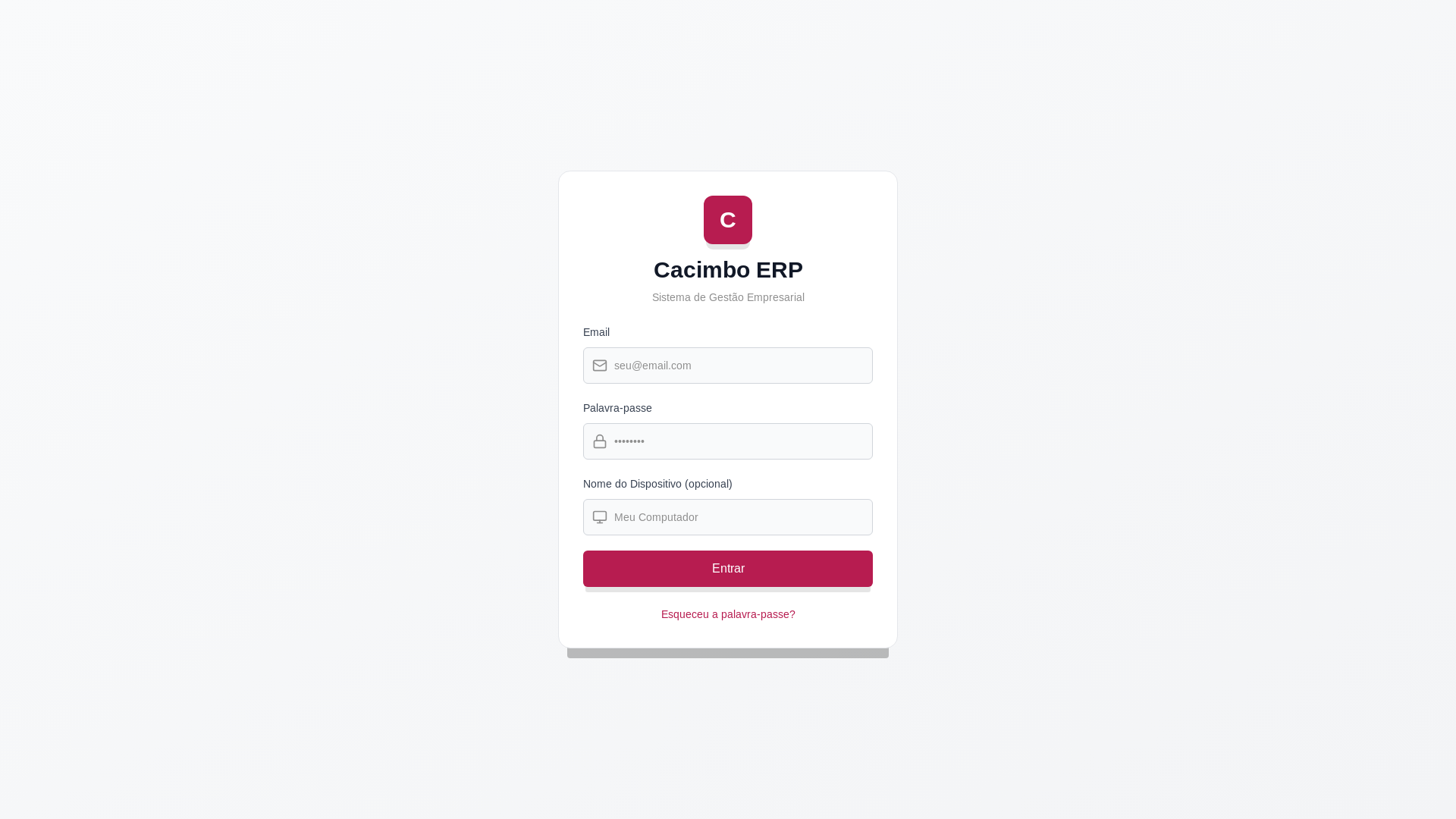 website screenshot of https://cacimboerp.online/