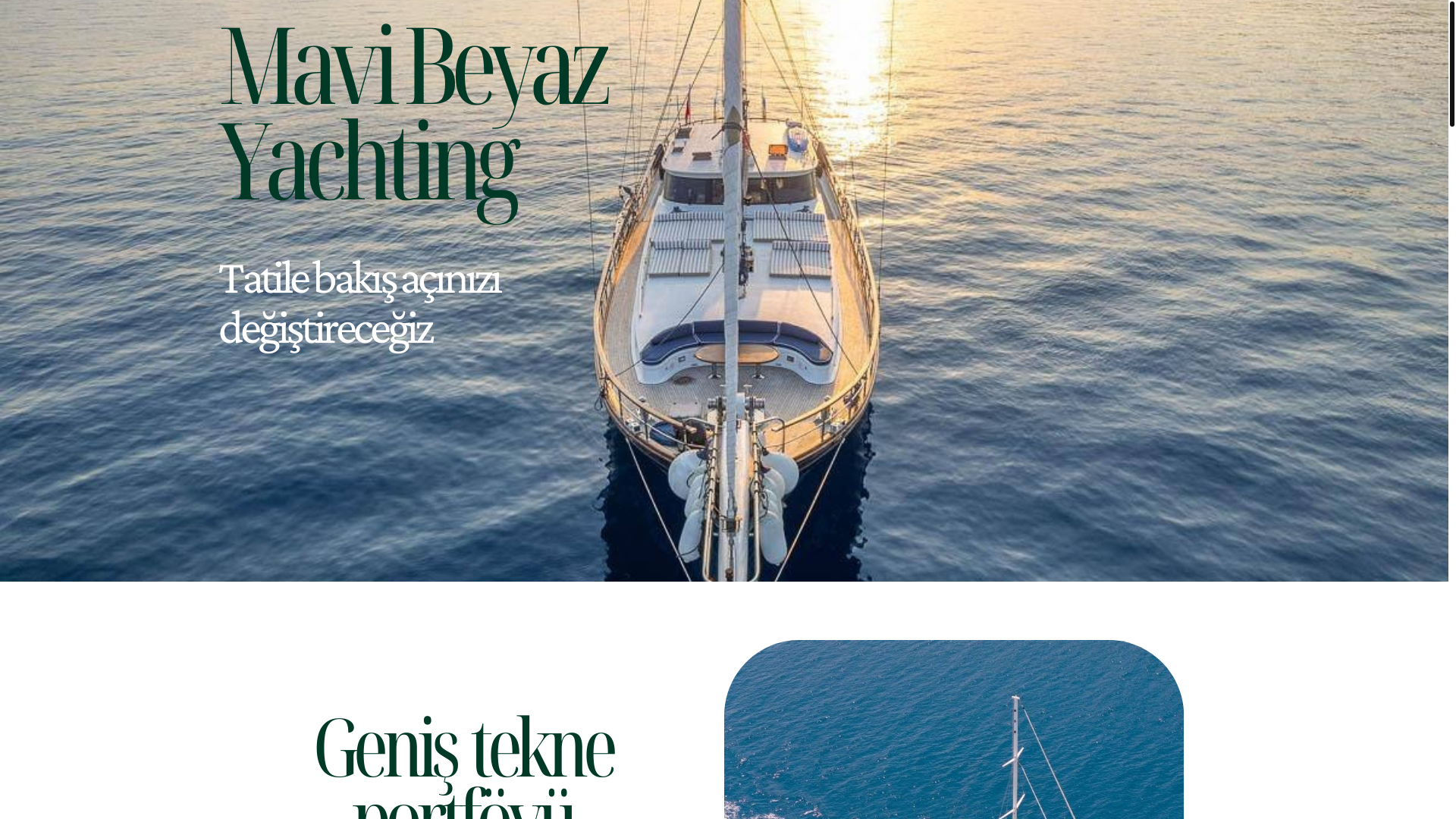 website screenshot of https://mavibeyazyachting.com/