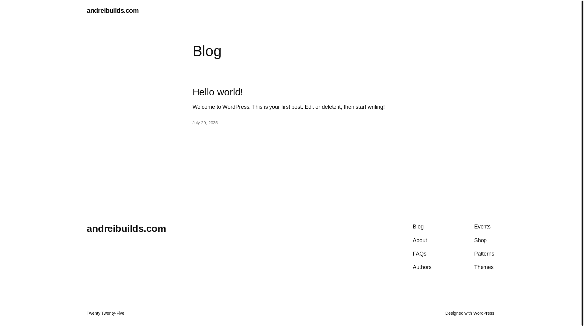website screenshot of https://andreibuilds.com/