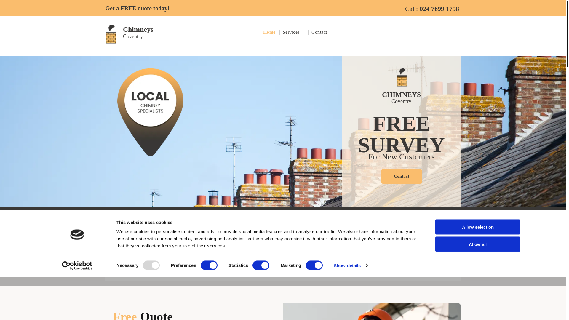 website screenshot of https://tpchimneycoventry.co.uk/