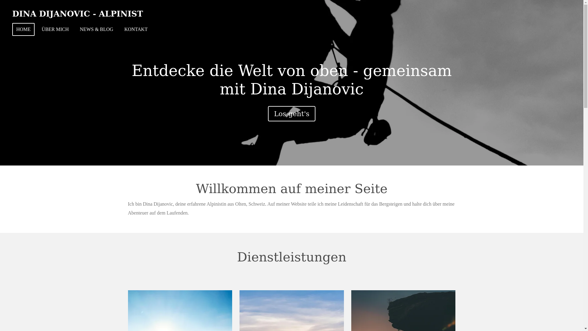 website screenshot of https://dinadijanovic-alpinist.com/