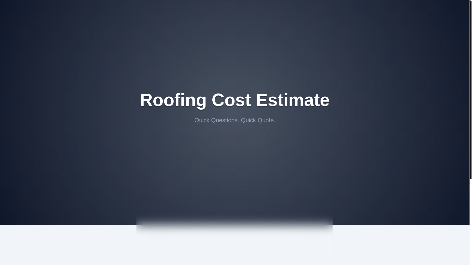 website screenshot of https://roofing-estimate-questionairre.pages.dev/
