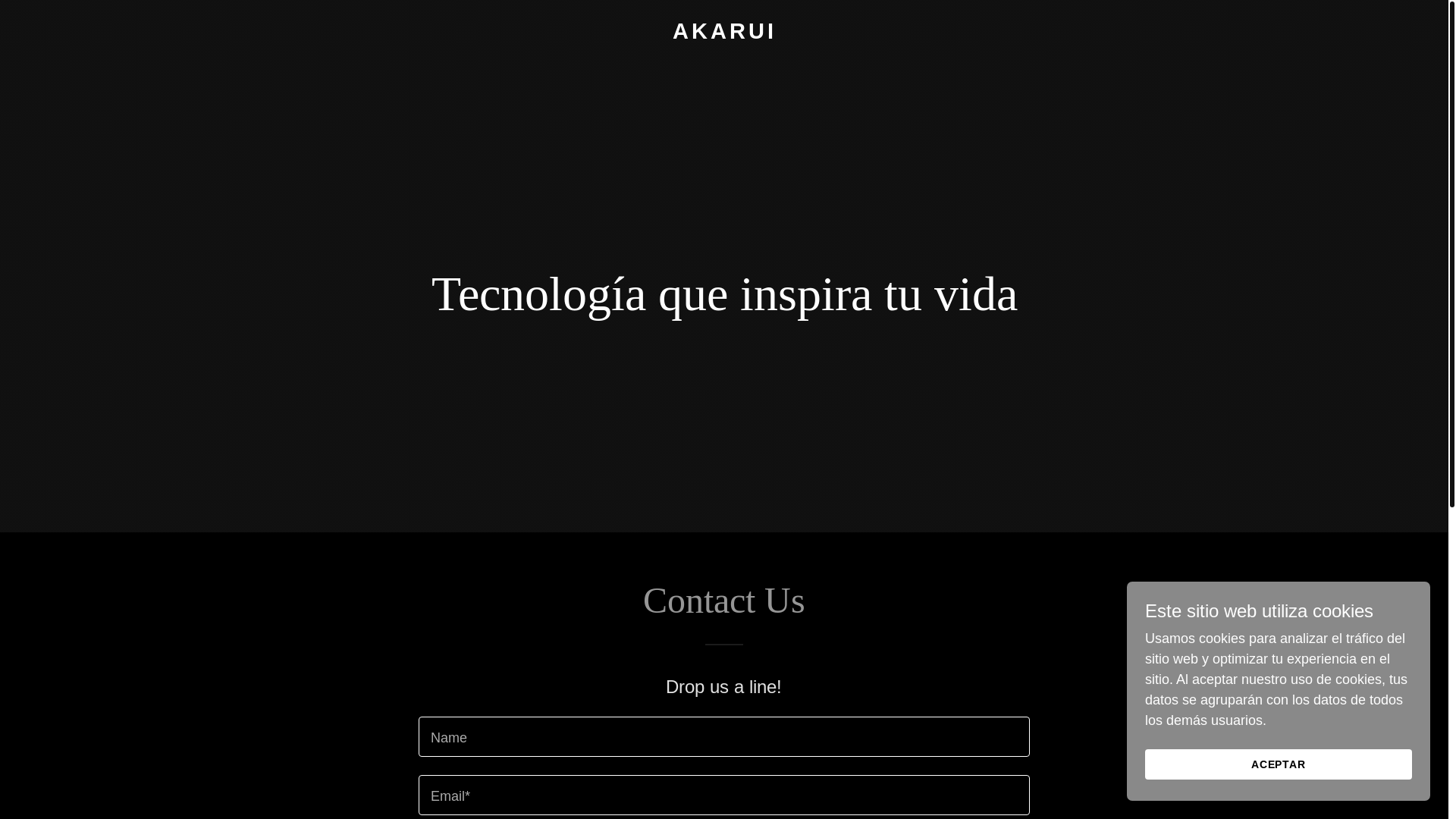 website screenshot of https://akarui.com.mx/