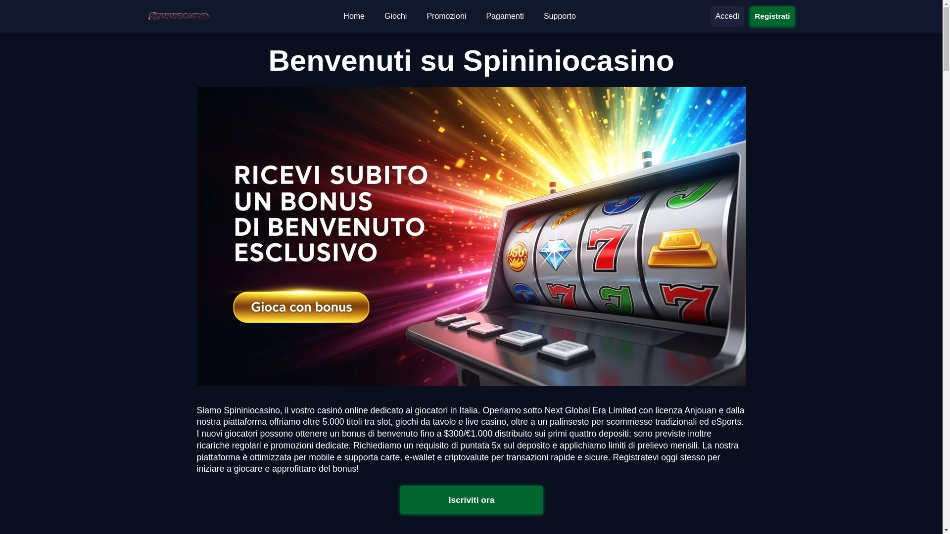 website screenshot of https://spininiocasino-it-22424.pages.dev/
